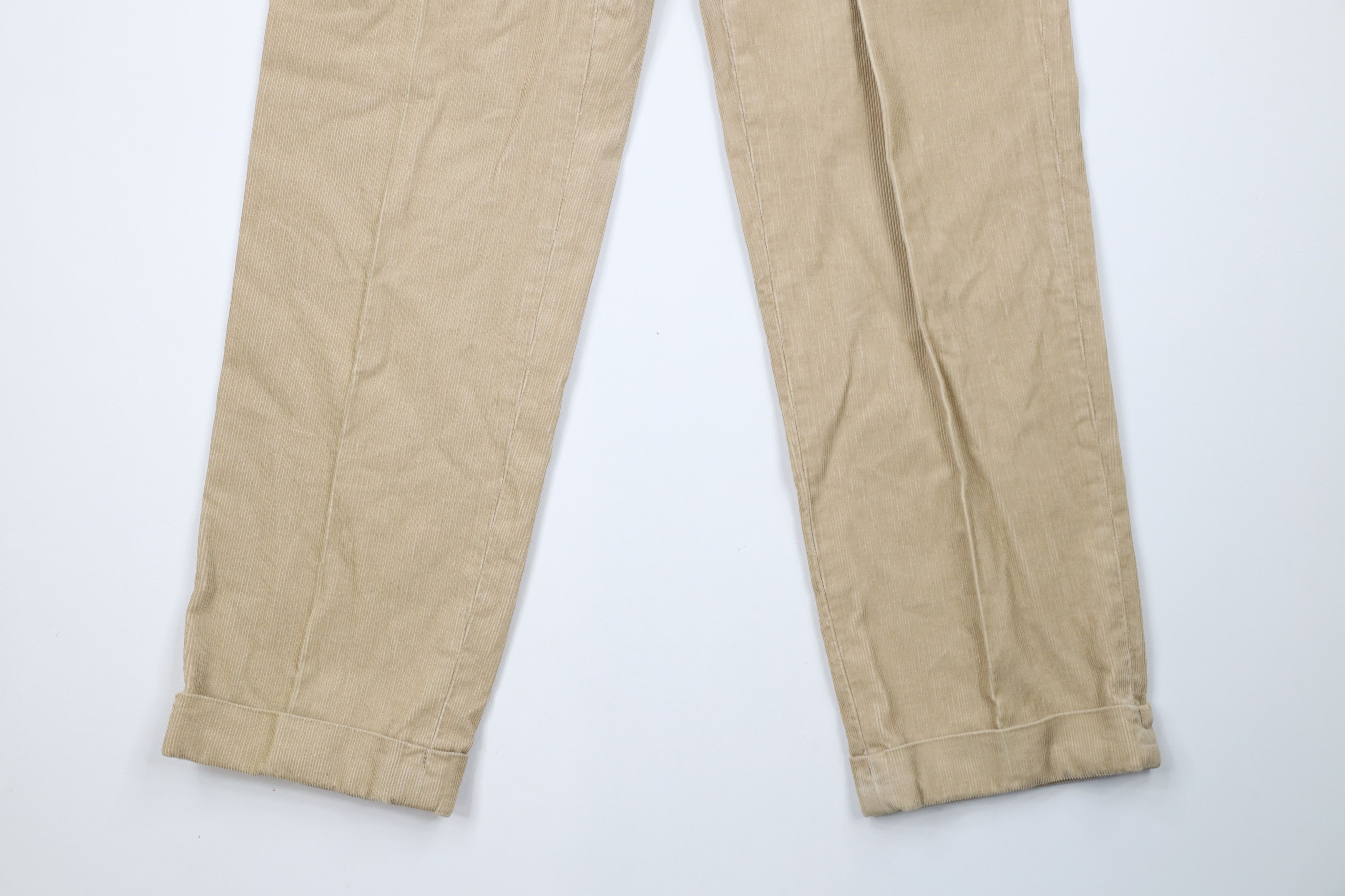 Ralph Lauren × Vintage Vintage 90s Ralph Lauren Cuffed Pleated Corduroy Pants Size US 31 - 4 Thumbnail