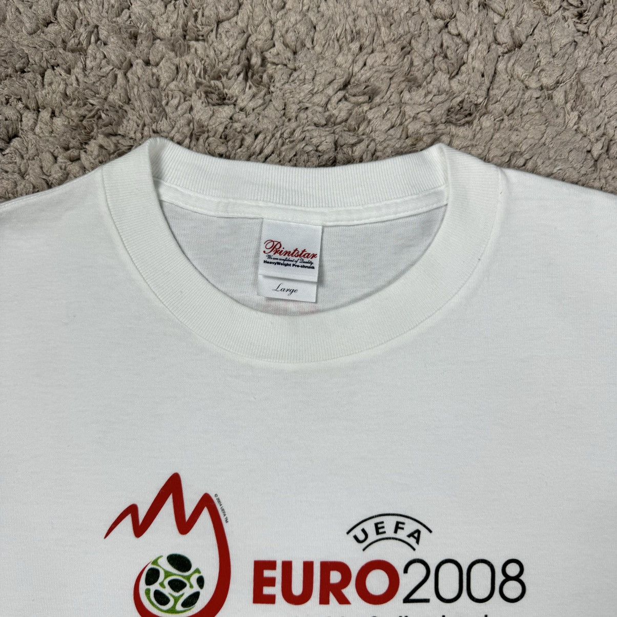 Vintage Vintage Uefa Euro 2008 Promo T-shirt Size US L / EU 52-54 / 3 - 10 Thumbnail