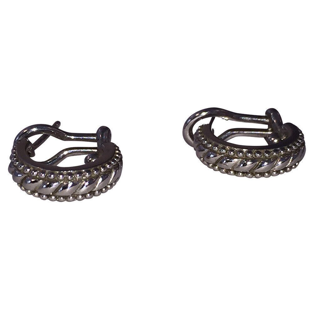 Designer Judith Ripka Sterling Black Onyx Hoop Earrings Size ONE SIZE - 5 Thumbnail