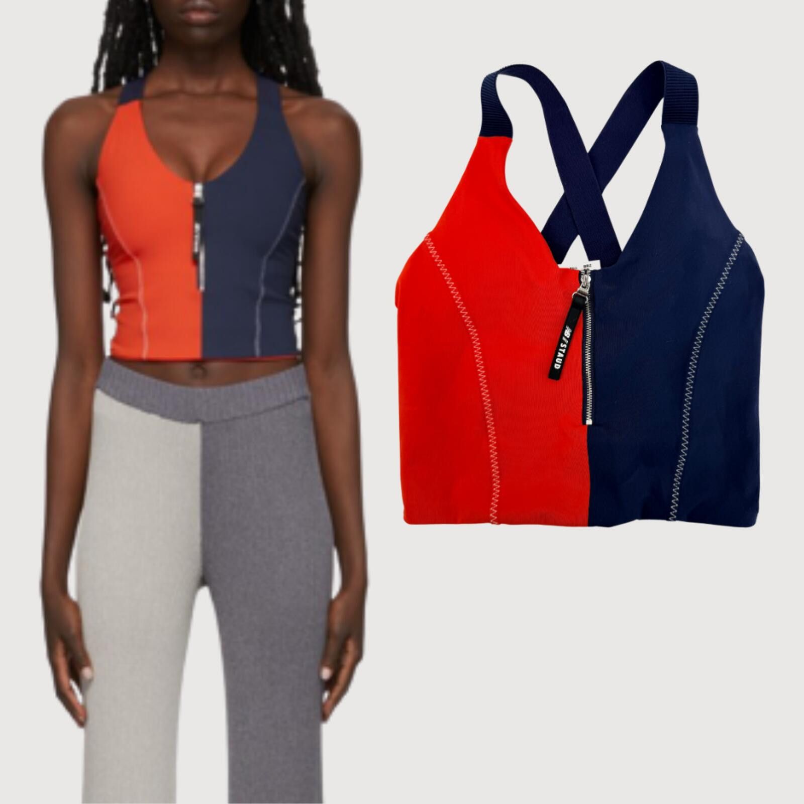 Acne Studios Staud x New Balance Crop Top Sports Bra Red Navy XS Size ONE SIZE - 1 Thumbnail