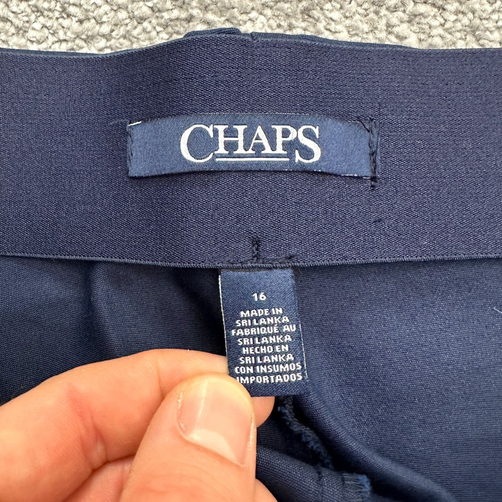 Chaps Chaps Pants Womens 16 Navy Blue Cropped Straight Leg Work Casual 36x21 Zip Front Condition: Good Size 38" / US 16 / IT 52 - 5 Thumbnail