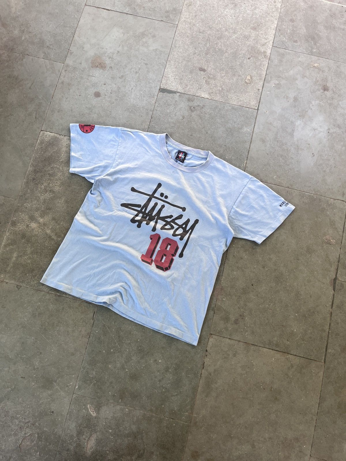Stussy × Vintage Rare Vintage Stüssy “18” Jersey Tee – Made in USA Size US L / EU 52-54 / 3 - 1 Thumbnail
