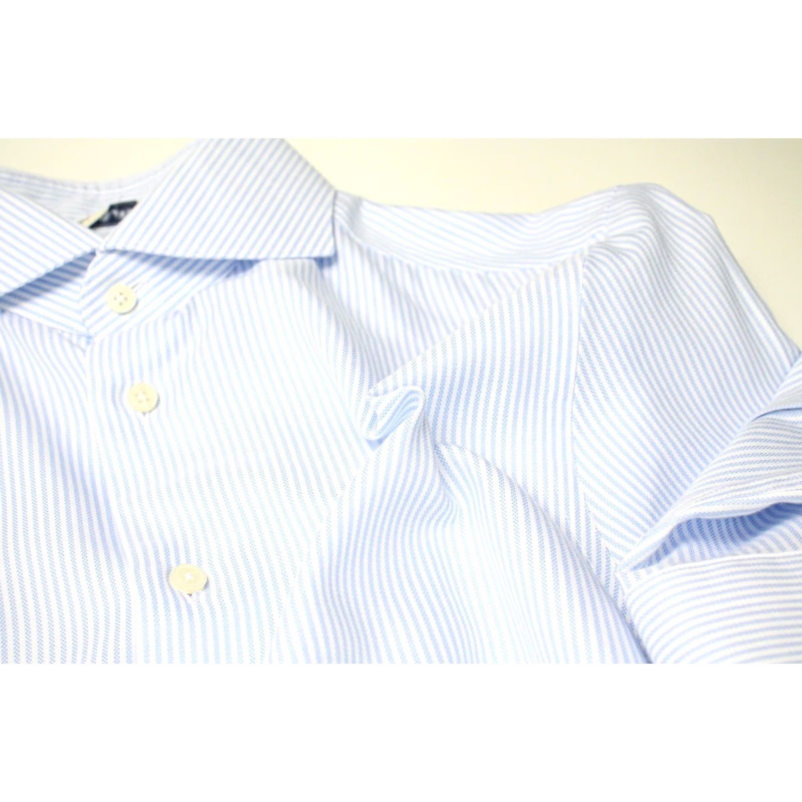 Suitsupply Suitsupply Try On Extra Slim Fit Formal Shirt Men's 38L / 15L Pinstripe Blue Shirt Dress Shirt Mens Slim Fit Blue Pinstripe 38L 15L Size 38L - 5 Thumbnail
