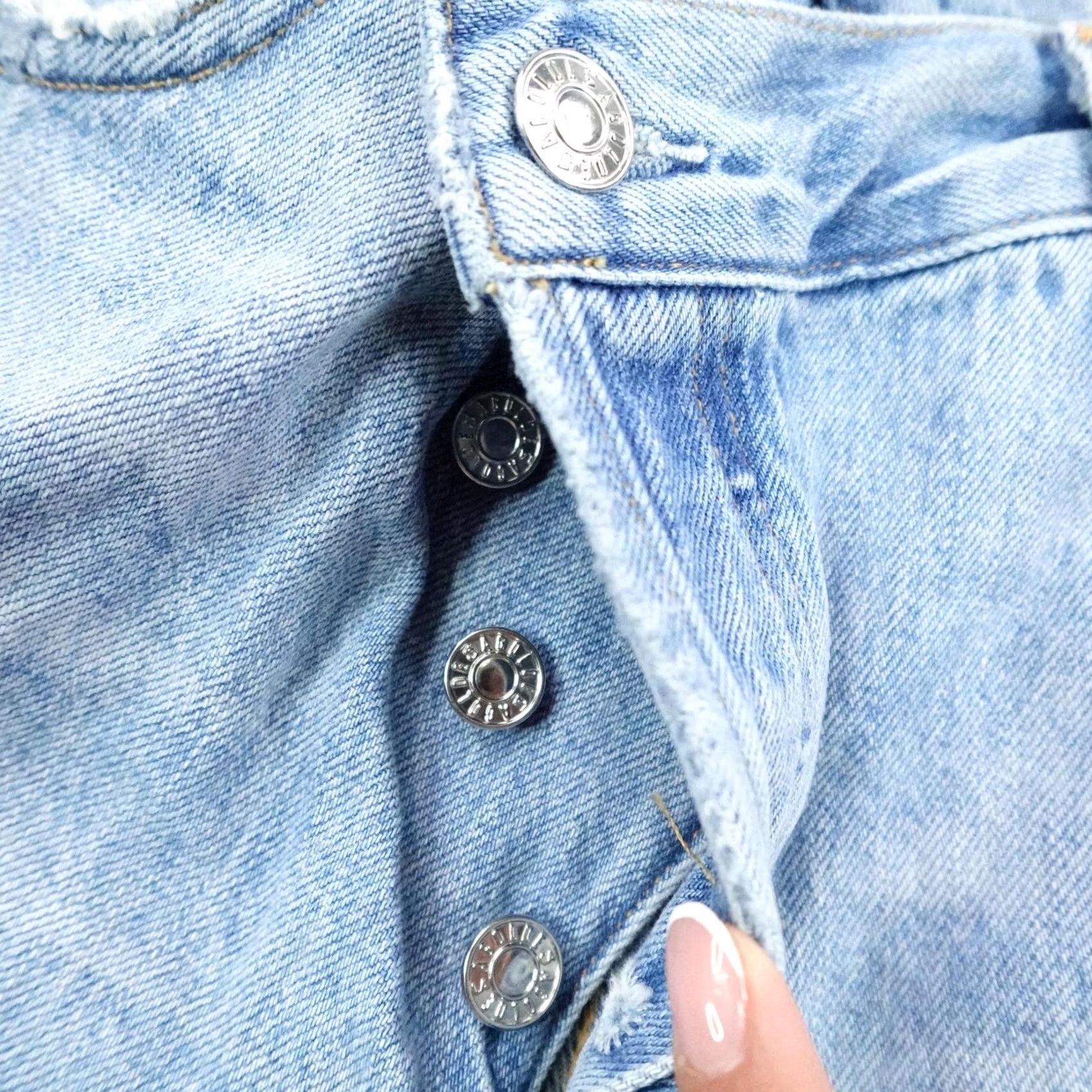Agolde AGOLDE Jeans Womens 27 Blue Denim Light Wash High Rise Button Fly Criss Cross Size 27" / US 4 / IT 40 - 4 Thumbnail