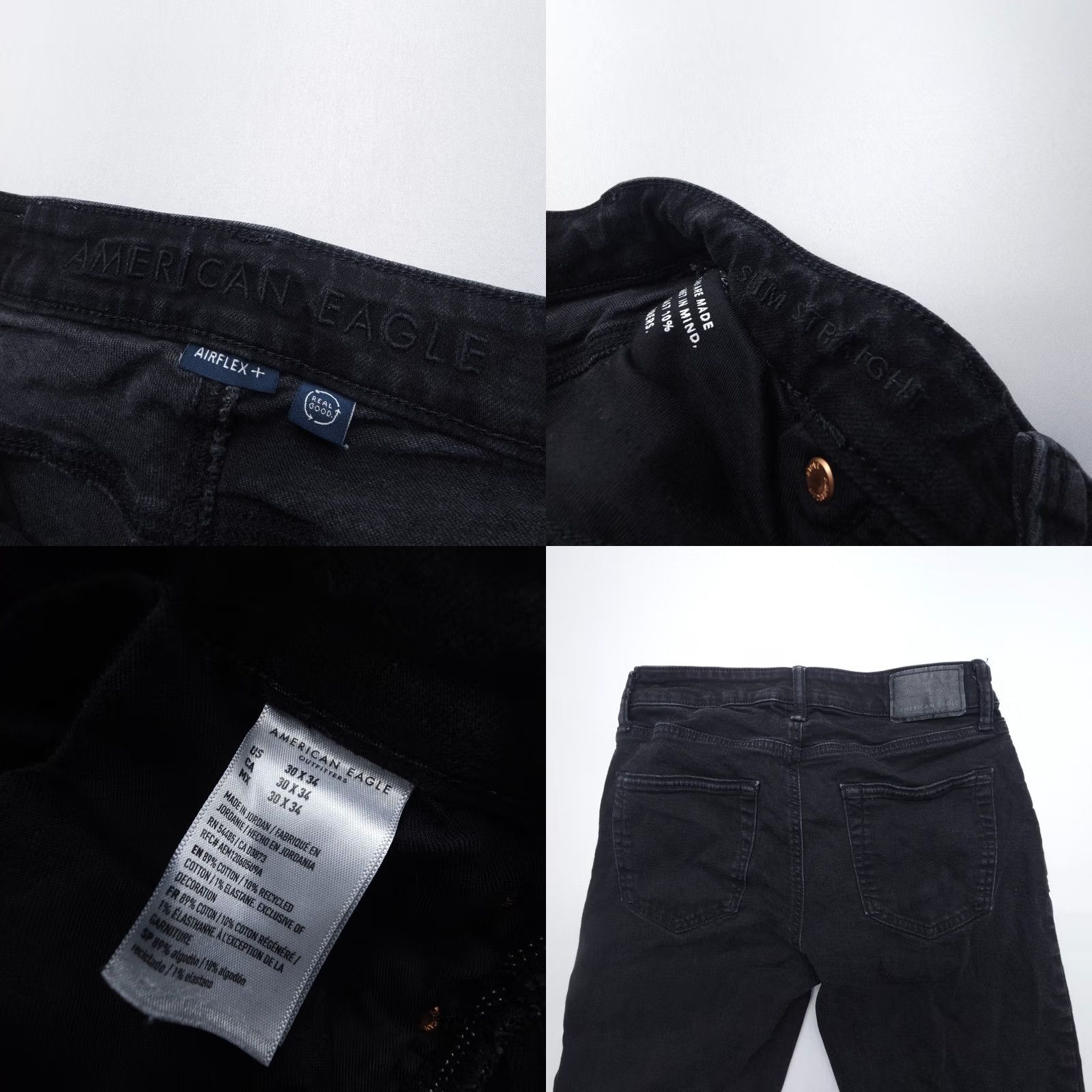 American Eagle Outfitters American Eagle Outfitters Jeans Slim Straight 30 x 32 Black Airflex Stretch Denim 5-Pocket Mens Regular Slim fit Size US 30 / EU 46 - 8 Thumbnail