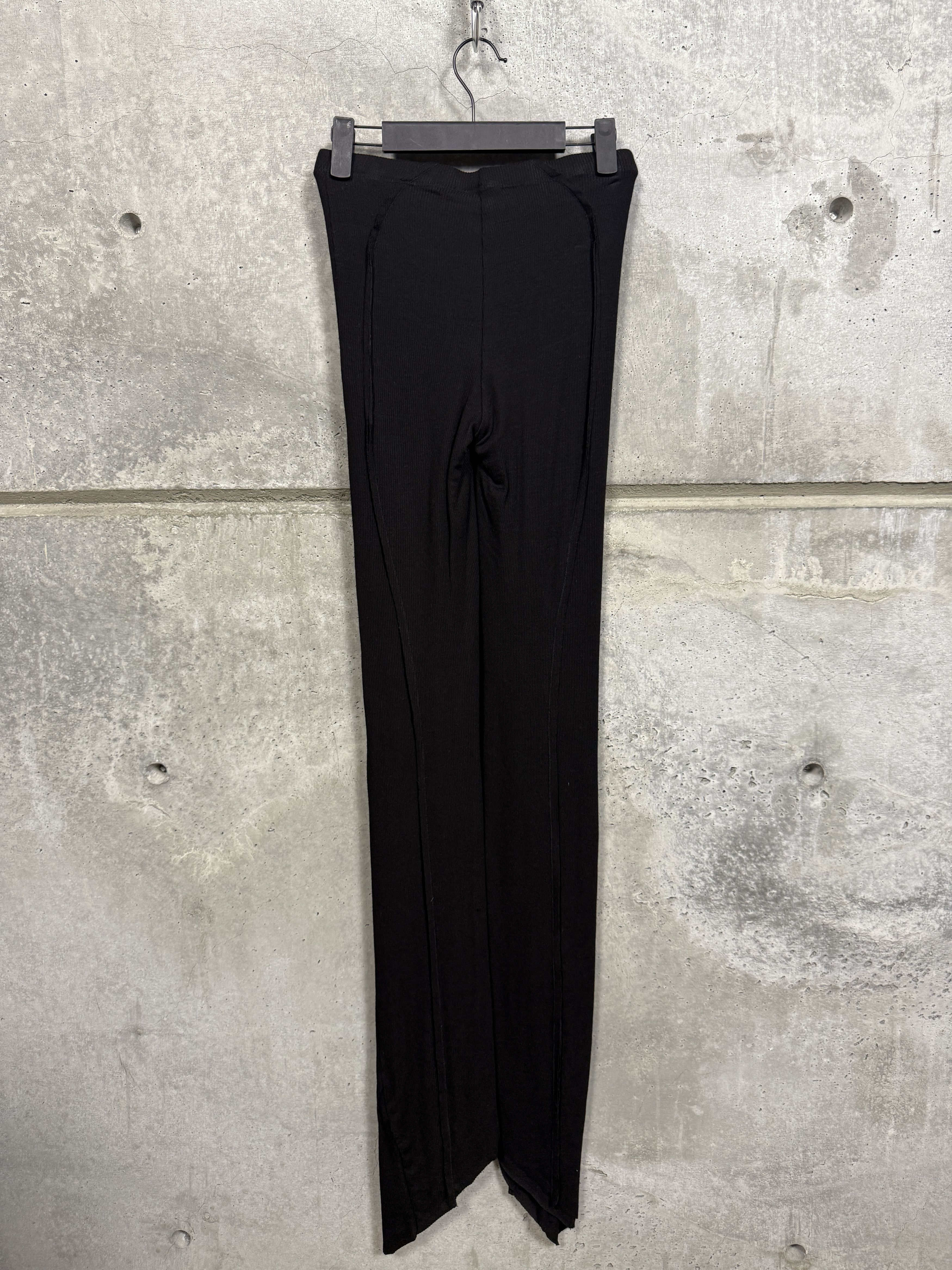 SAMI MIRO VINTAGE SAMI MIRO VINTAGE Black Rib Asymmetric Pants Size 26" / US 2 / IT 38 - 6 Thumbnail