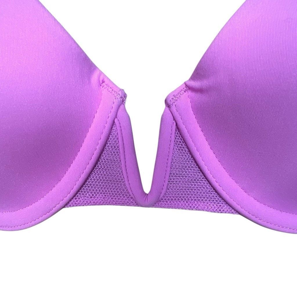 Wolford NWT Wolford Straight Laced Demi Cup Bra 85D 38D Orchid Pink Size ONE SIZE - 5 Thumbnail