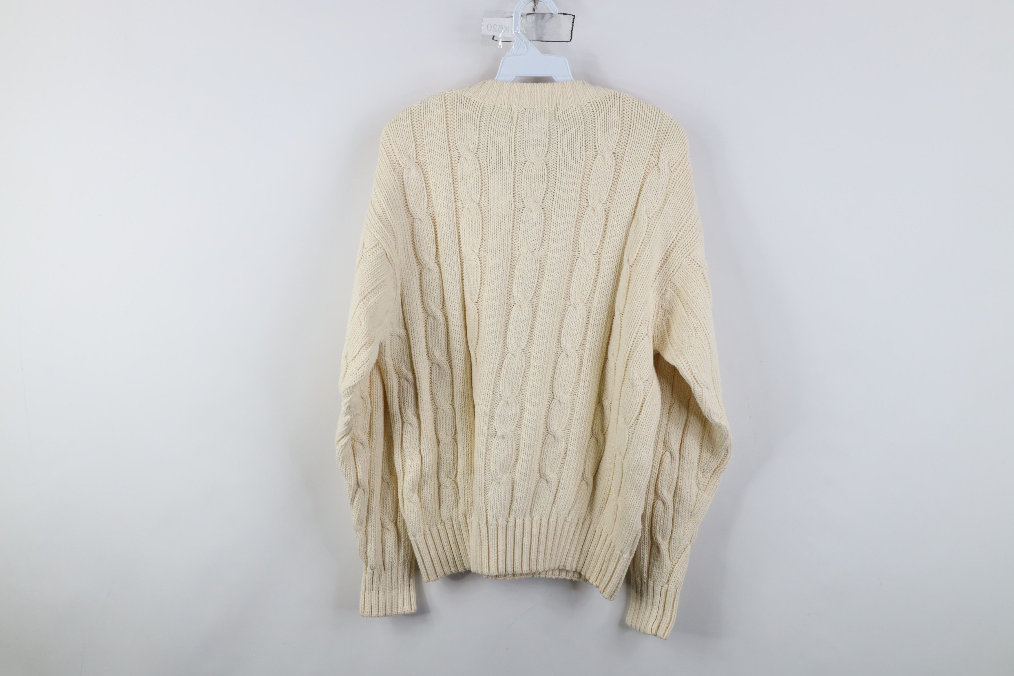 Eddie Bauer Vintage 90s Eddie Bauer Chunky Cable Knit Sweater Cream Size XL / US 12-14 / IT 48-50 - 8 Thumbnail