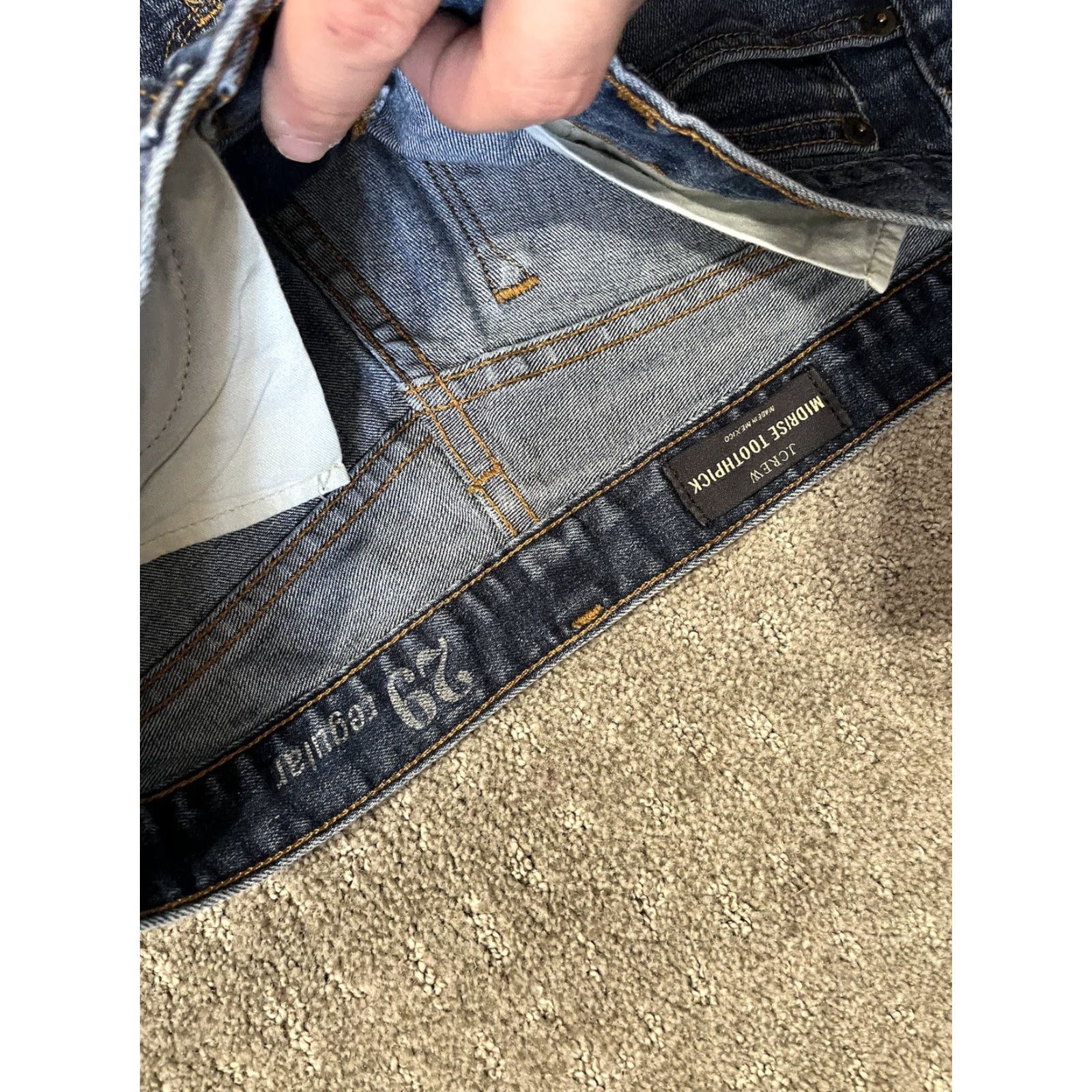 Vintage J Crew Toothpick Mid Rise Skinny Jeans solid Blue Summer Size 29 Ankle Jeans Size 29" - 5 Thumbnail