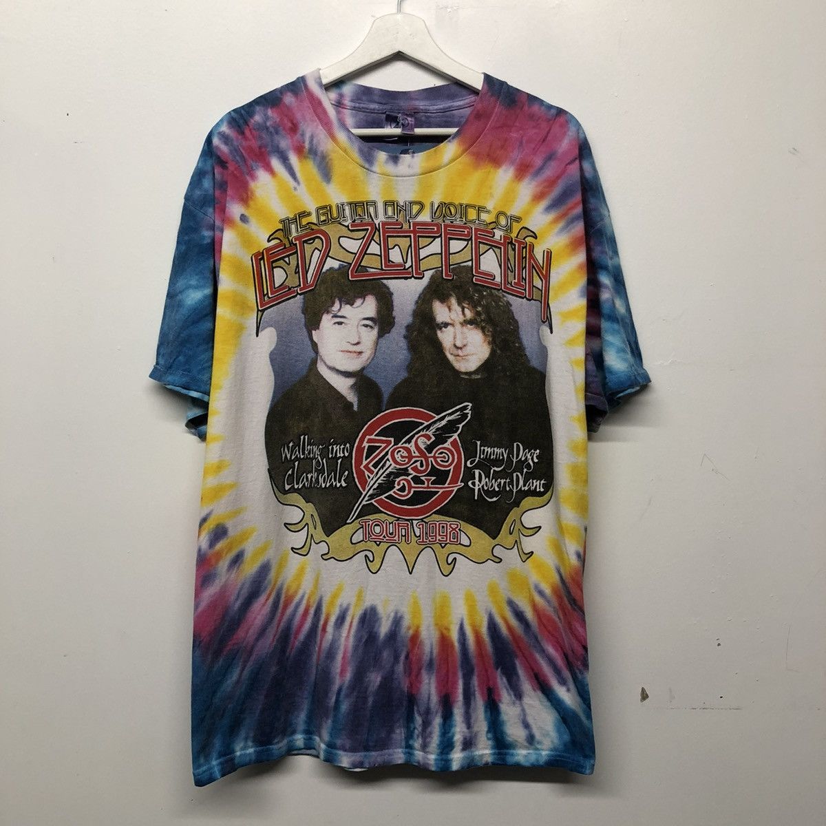 image of Vintage 90’S Led Zeppelin Tie Dye Band Tee Xl, Men's