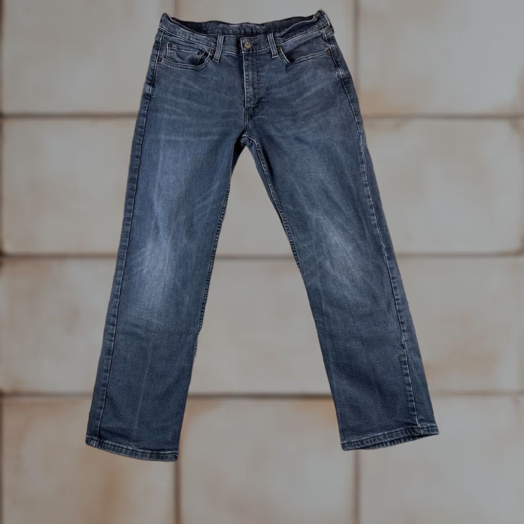 Levi's VINTAGE Levi's 514 Jeans Mens 33x30 Blue Straight Mid Rise Dark Wash Men 5-Pocket Denim Cotton Regular Inseam 30 Size US 33 - 1 Thumbnail