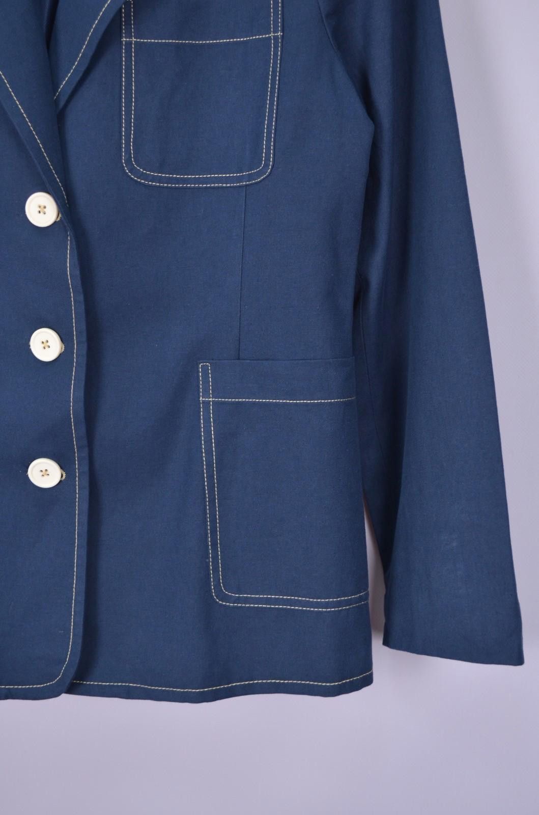 Designer Wyse Alaina Linen Jacket Size 2 US6 Cotton Linen Blue Blazer Size M / US 6-8 / IT 42-44 - 5 Thumbnail