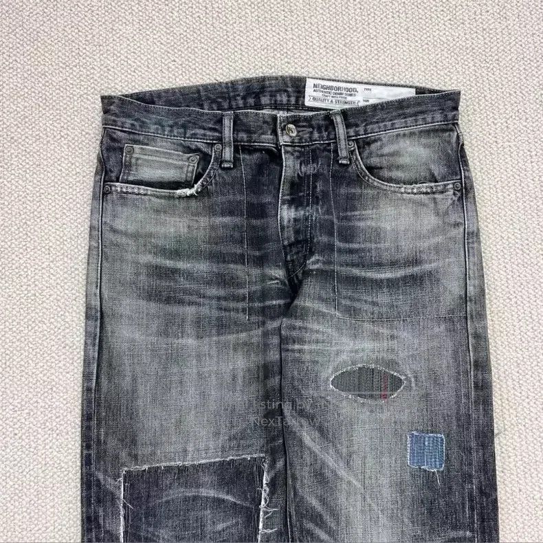 Neighborhood Neighborhood size M Patch Applique Washed Denim Pants Size US 27 - 2 Thumbnail