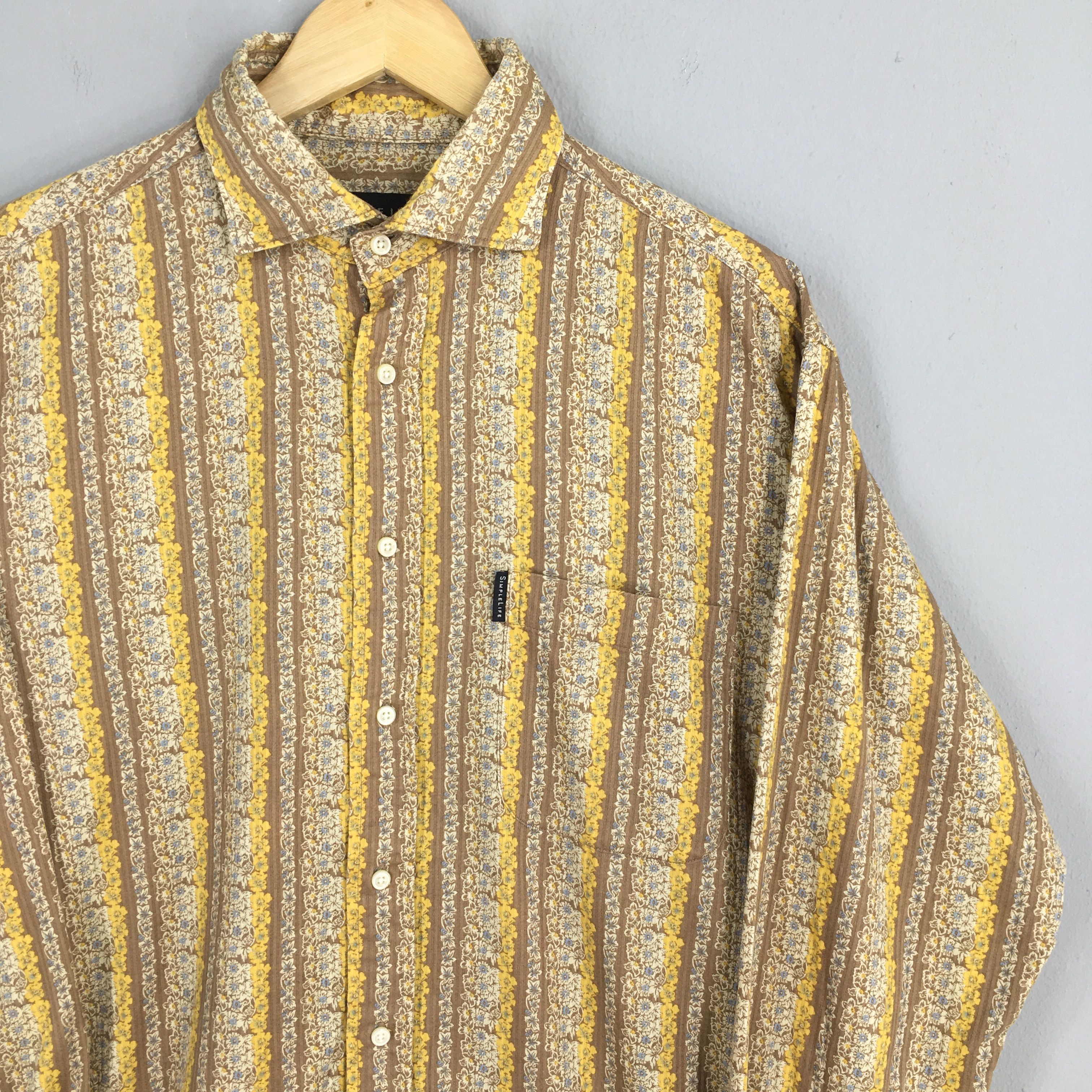 Flannel Vintage 90s Paisley Floral Casual Shirt Large Size US L / EU 52-54 / 3 - 2 Thumbnail