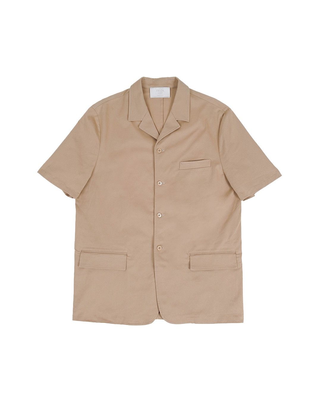 Prada Prada F/W1998 Mens Beige Short Sleeve Shirt Size US XL / EU 56 / 4 - 1 Thumbnail