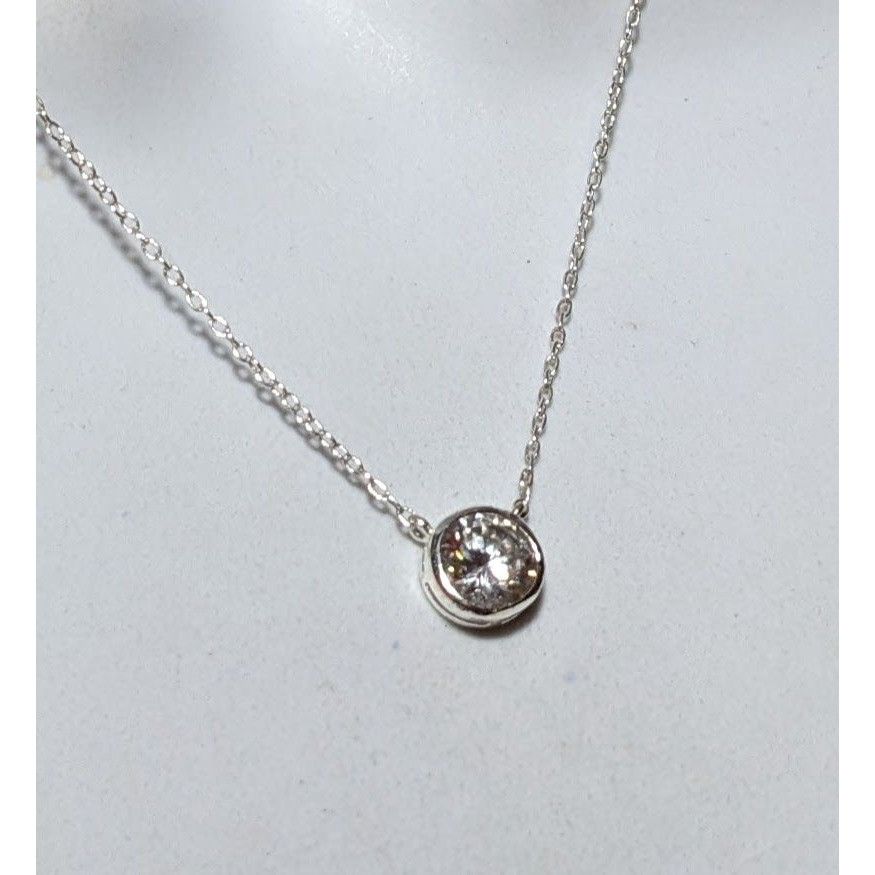Other Minimalist Sterling Silver Gemmed Pendant Necklace Size ONE SIZE - 6 Thumbnail