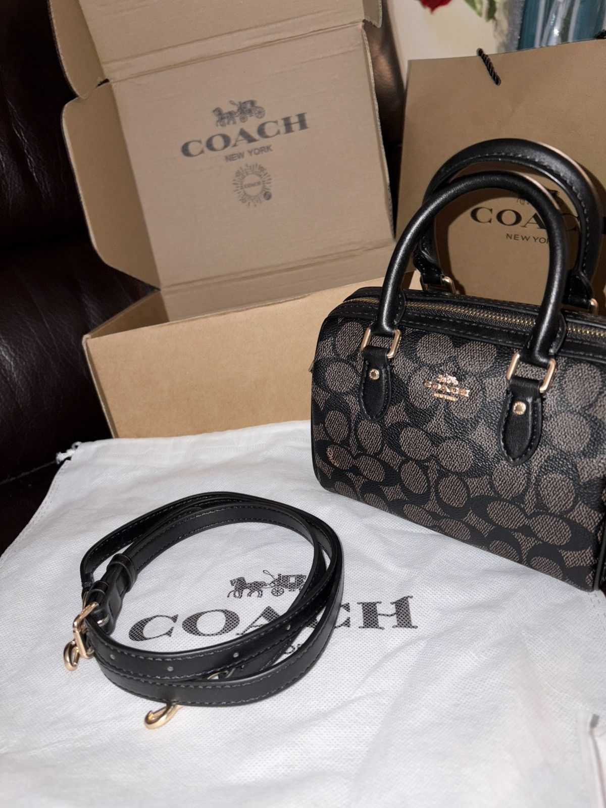 Coach Coach handbag in mini rowan leather Size ONE SIZE - 1 Thumbnail