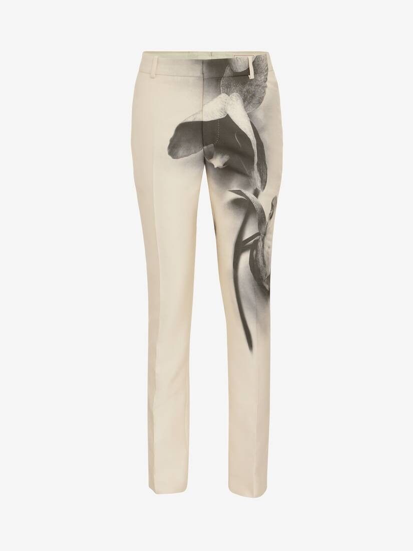Alexander McQueen o1w1db10725 Orchid Cigarette Trousers in Putty/Black Size US 32 / EU 48 - 1 Thumbnail
