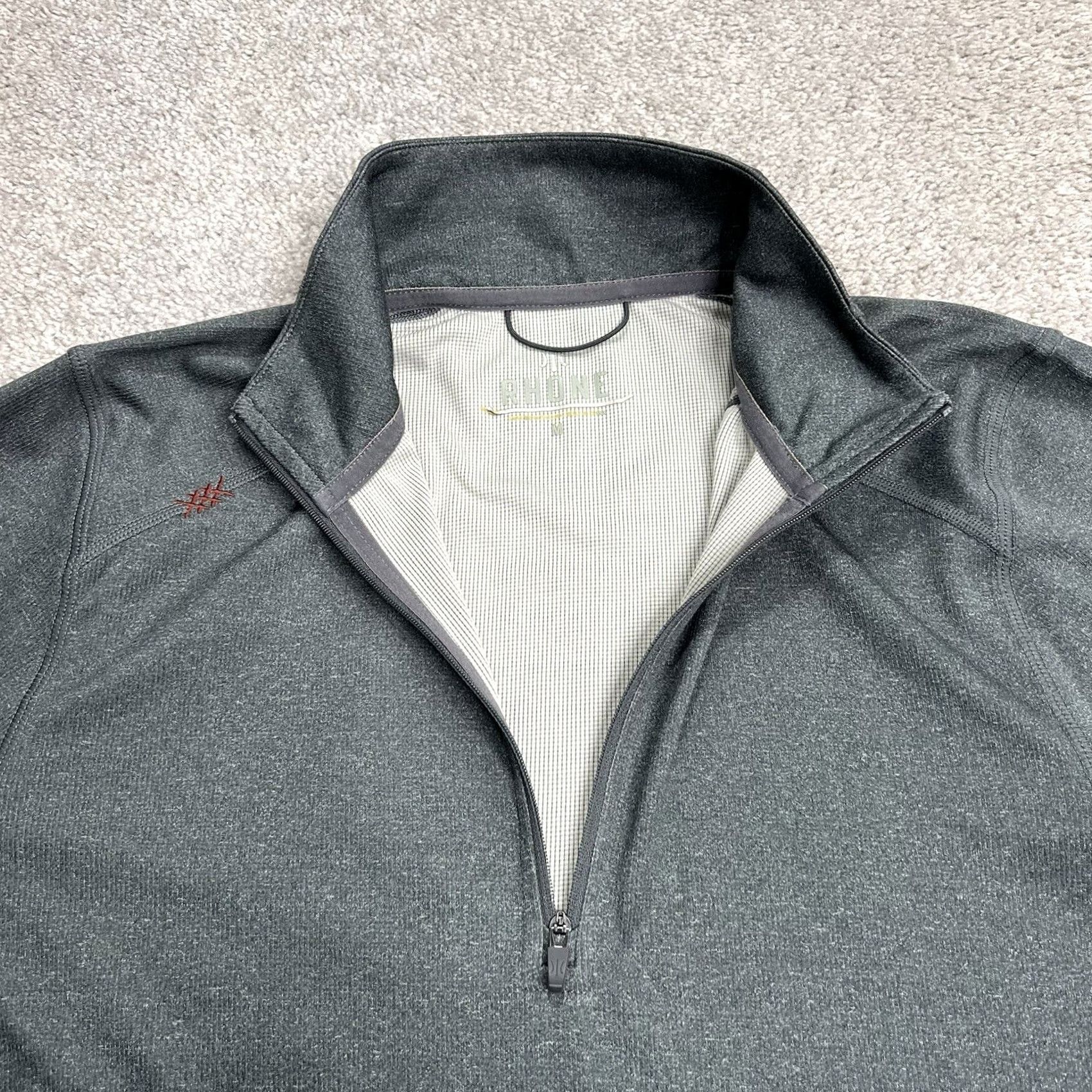 Rhone Rhone 1/4 Zip Pullover Mens M Gray Long Sleeve Golf Stretch Knit Performance Mock Neck Pullover Shirt Size US M / EU 48-50 / 2 - 4 Thumbnail