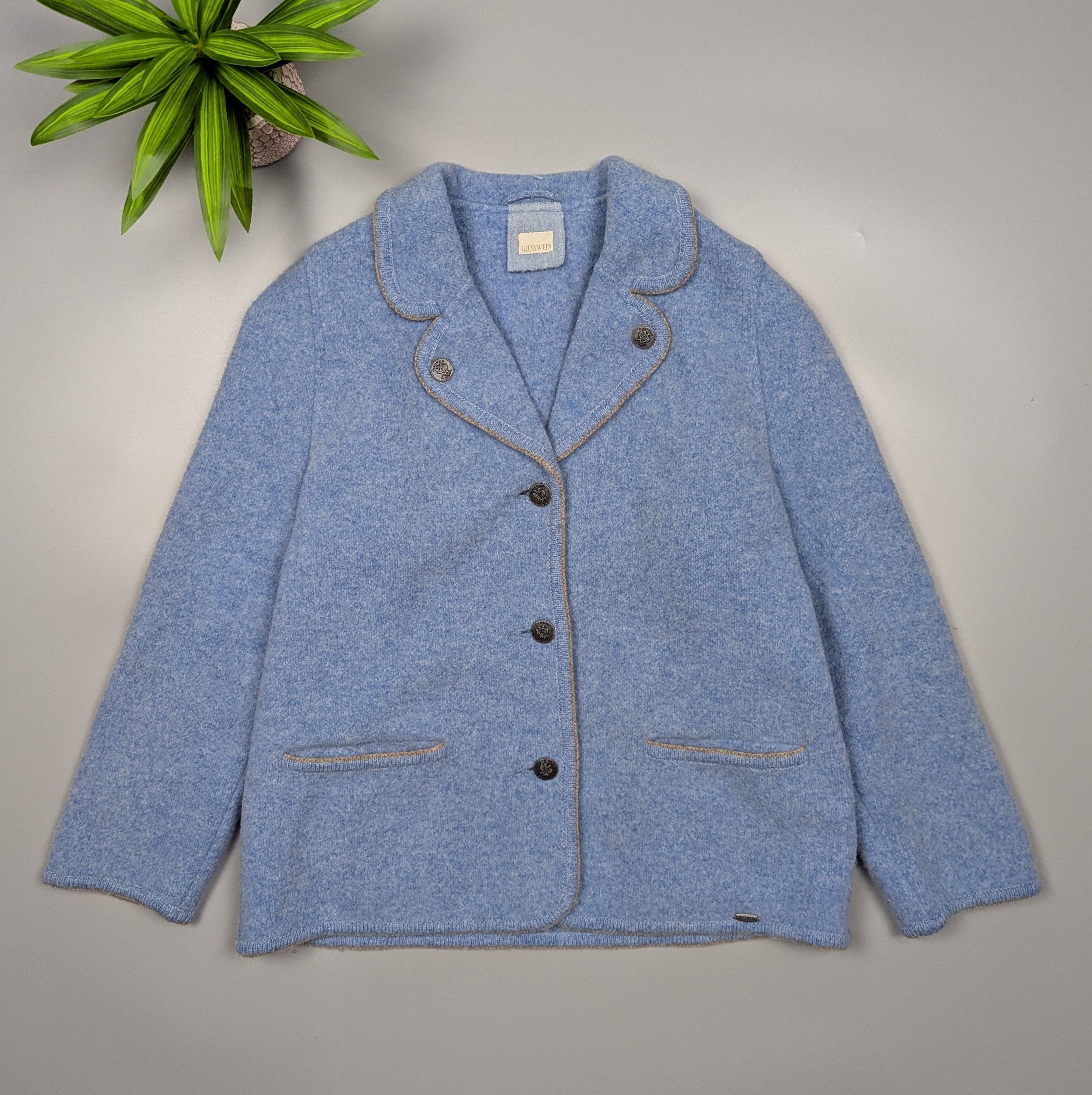 GIESSWEIN Giesswein Wool Blazer Blue US10 Vintage Austria Alpine Size L / US 10 / IT 46 - 4 Thumbnail