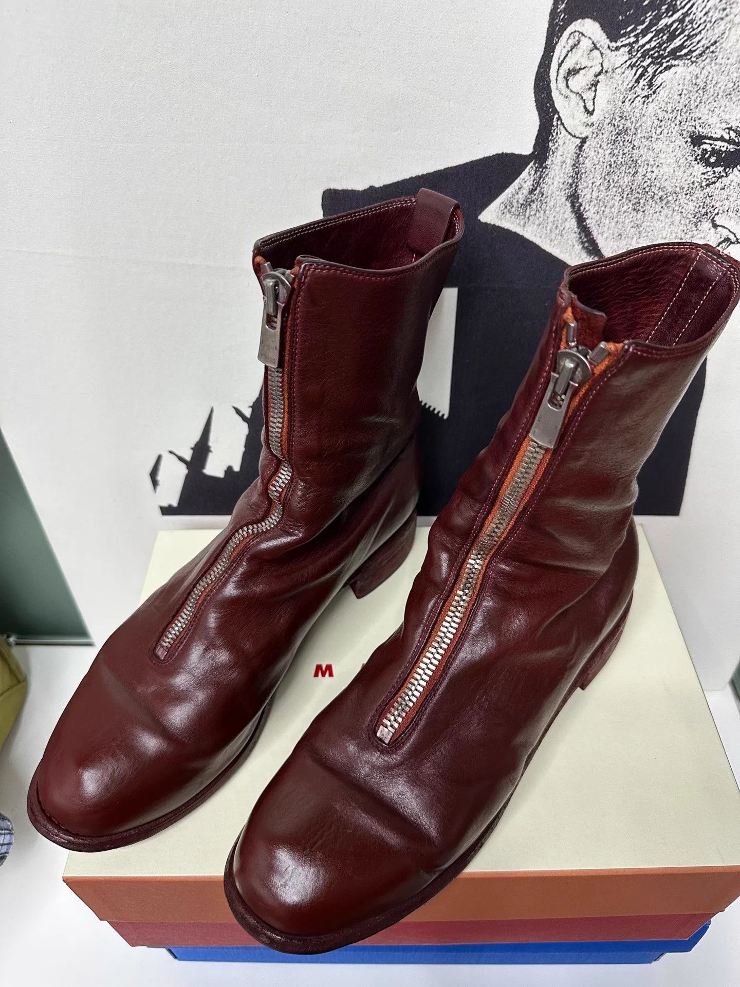 Guidi Guidi Red Distressed Horsehide Boots Size US 9 / EU 42 - 2 Thumbnail