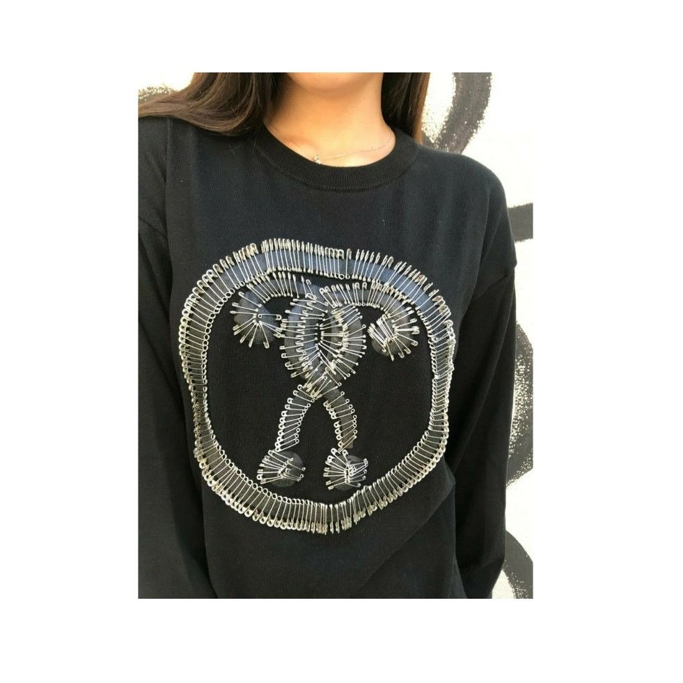 Moschino SS18 MOSCHINO COUTURE Jeremy Scott Logo Black Cotton Sweater Size XXS / US 00 / IT 34 - 12 Thumbnail