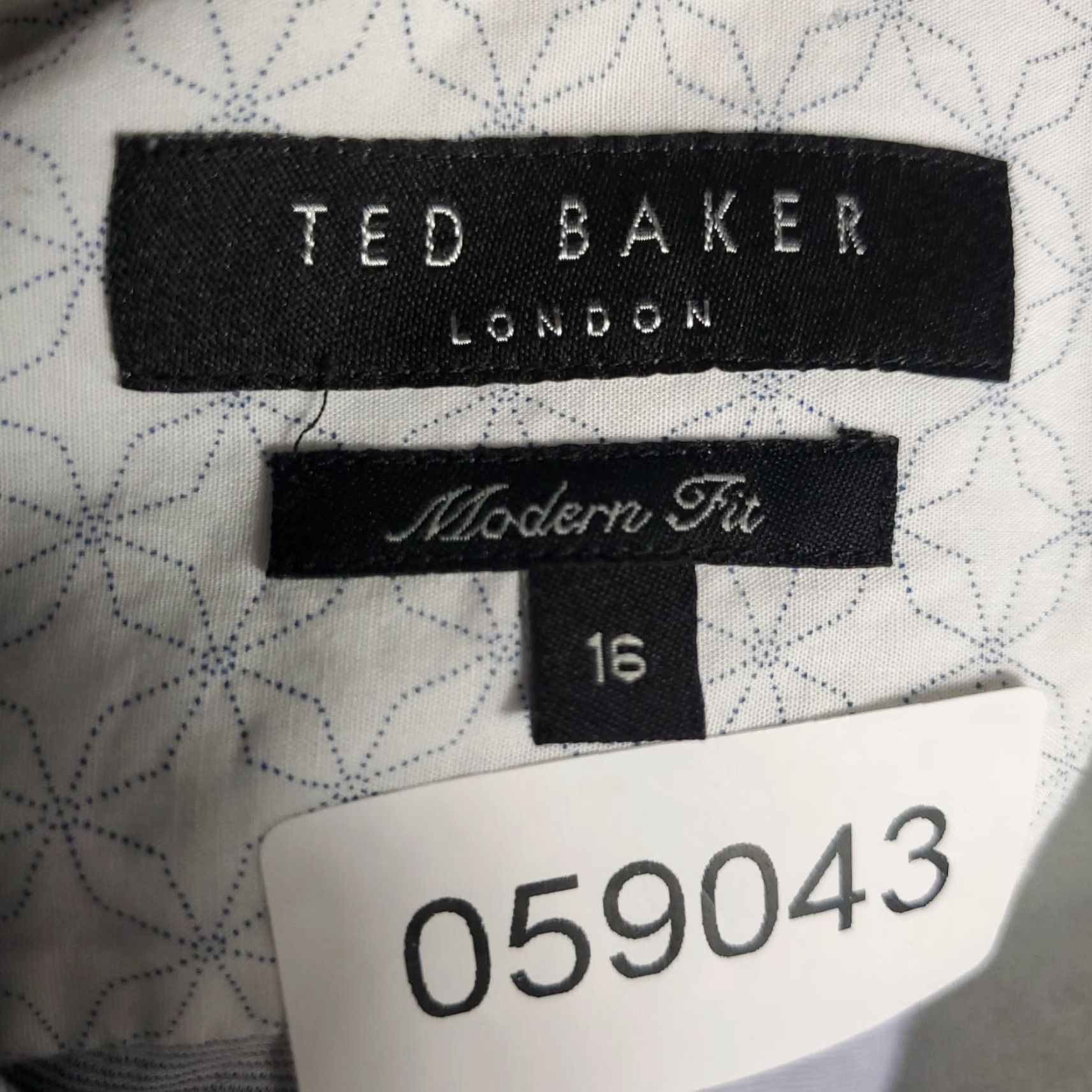 Ted Baker VINTAGE None Shirt Men Size 16 Blue Dress Button Up Long Sleeve Business Casual Formal Wedding Size 42R - 7 Thumbnail