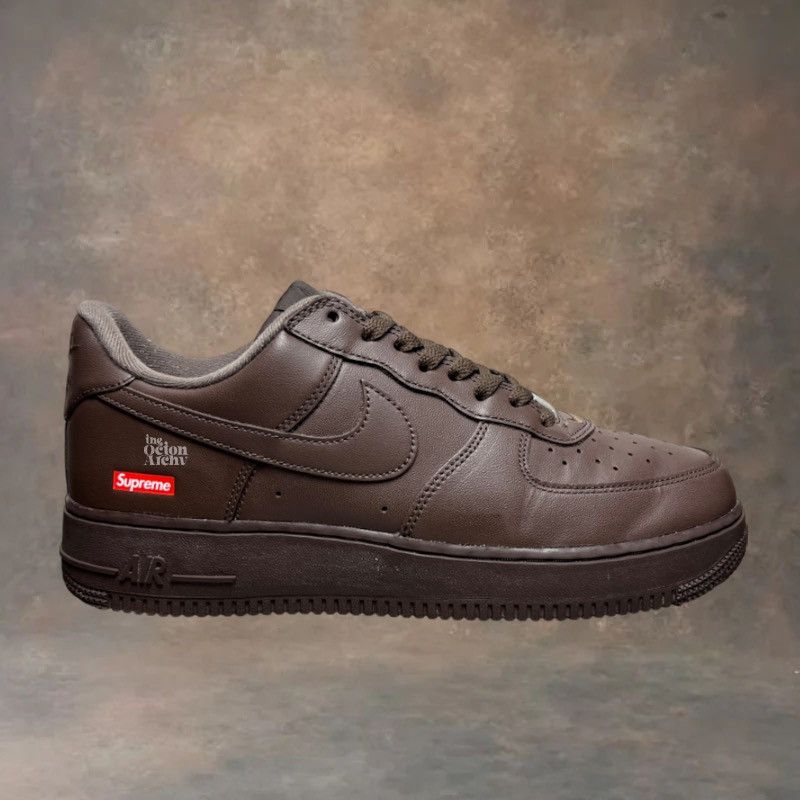 Nike × Supreme Supreme x Nike Air Force 1 Low Box Logo Baroque Brown Size US 9 / EU 42 - 3 Thumbnail