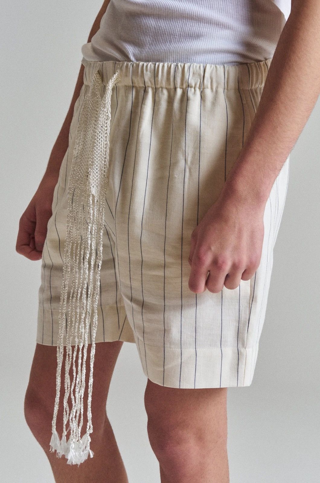 Wales Bonner Wales Bonner Ivory striped linen shorts 48 Size US 31 - 3 Thumbnail