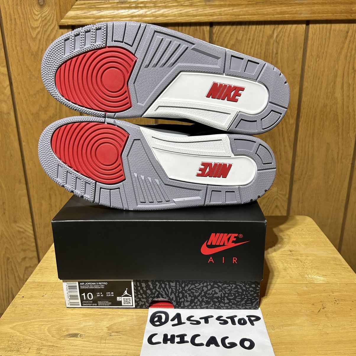 Designer × Jordan Brand × Nike Nike Air Jordan 3 Retro Black Cement 2024 Men’s Size 10 NEW Size US 10 / EU 43 - 8 Thumbnail