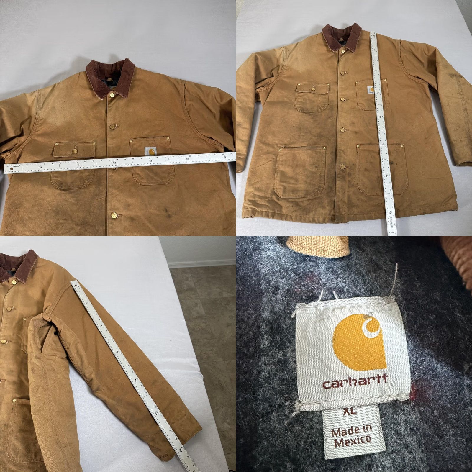 Carhartt VINTAGE Carhartt Jacket Mens XL Brown Canvas Chore Barn Coat Blanket Lined C001 BRN 90s Size US XL / EU 56 / 4 - 8 Thumbnail