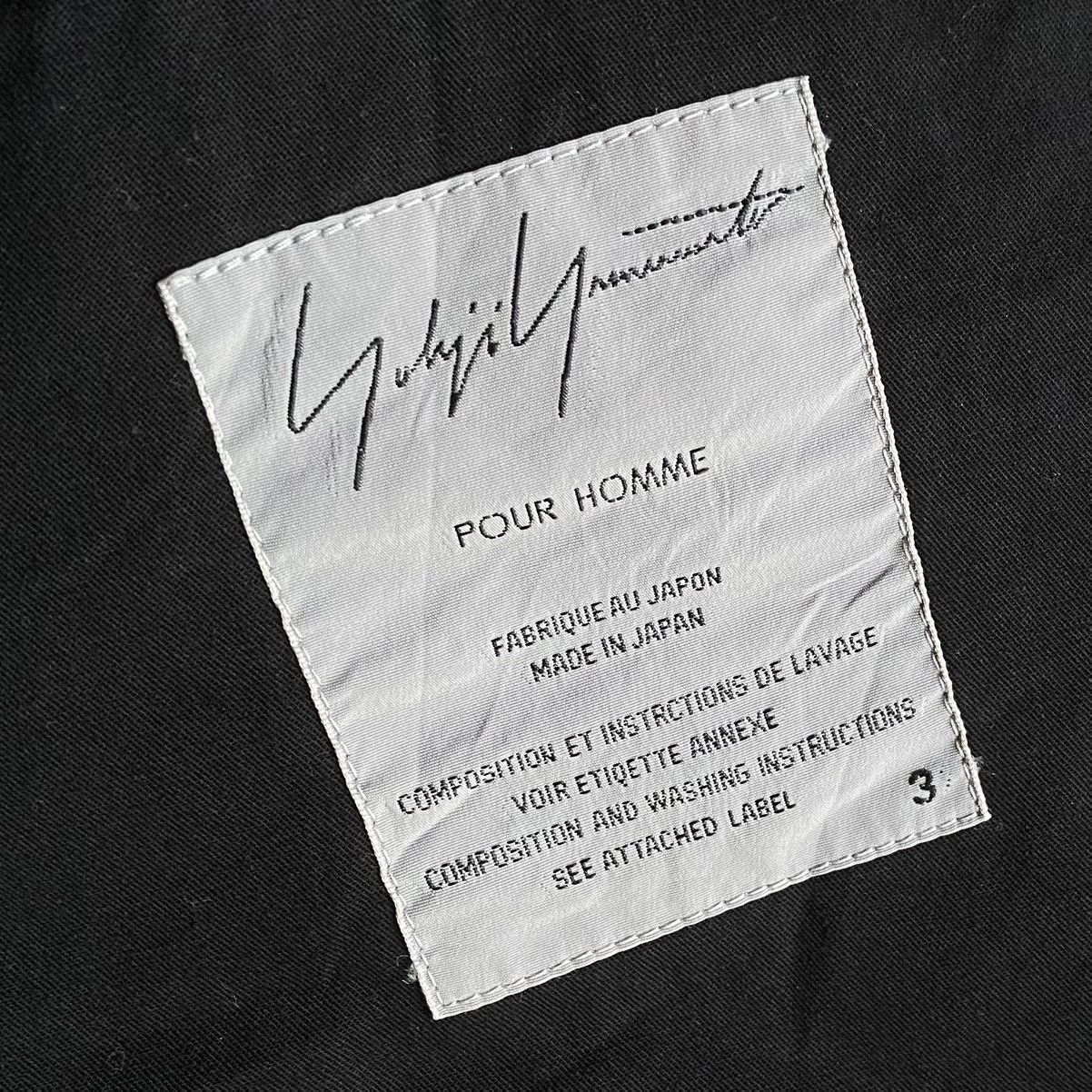Yohji Yamamoto Black Cotton Open Collar Boxy Fit Jacket Size US L / EU 52-54 / 3 - 8 Thumbnail