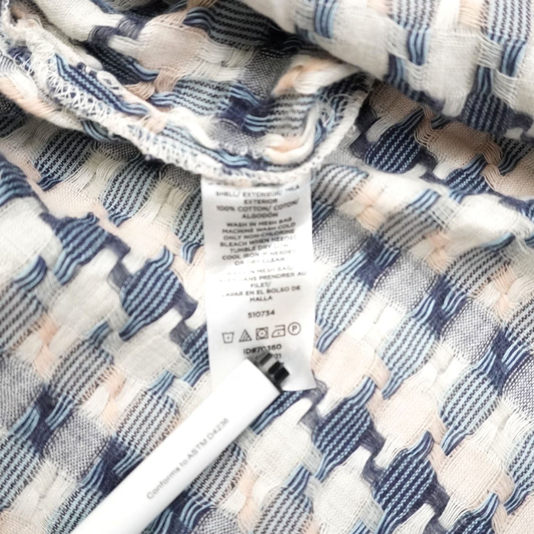 Lou & Grey Lou & Grey Loft Top Adult Small Blue Multicolor Textured Button Women A73 Size S / US 4 / IT 40 - 6 Thumbnail