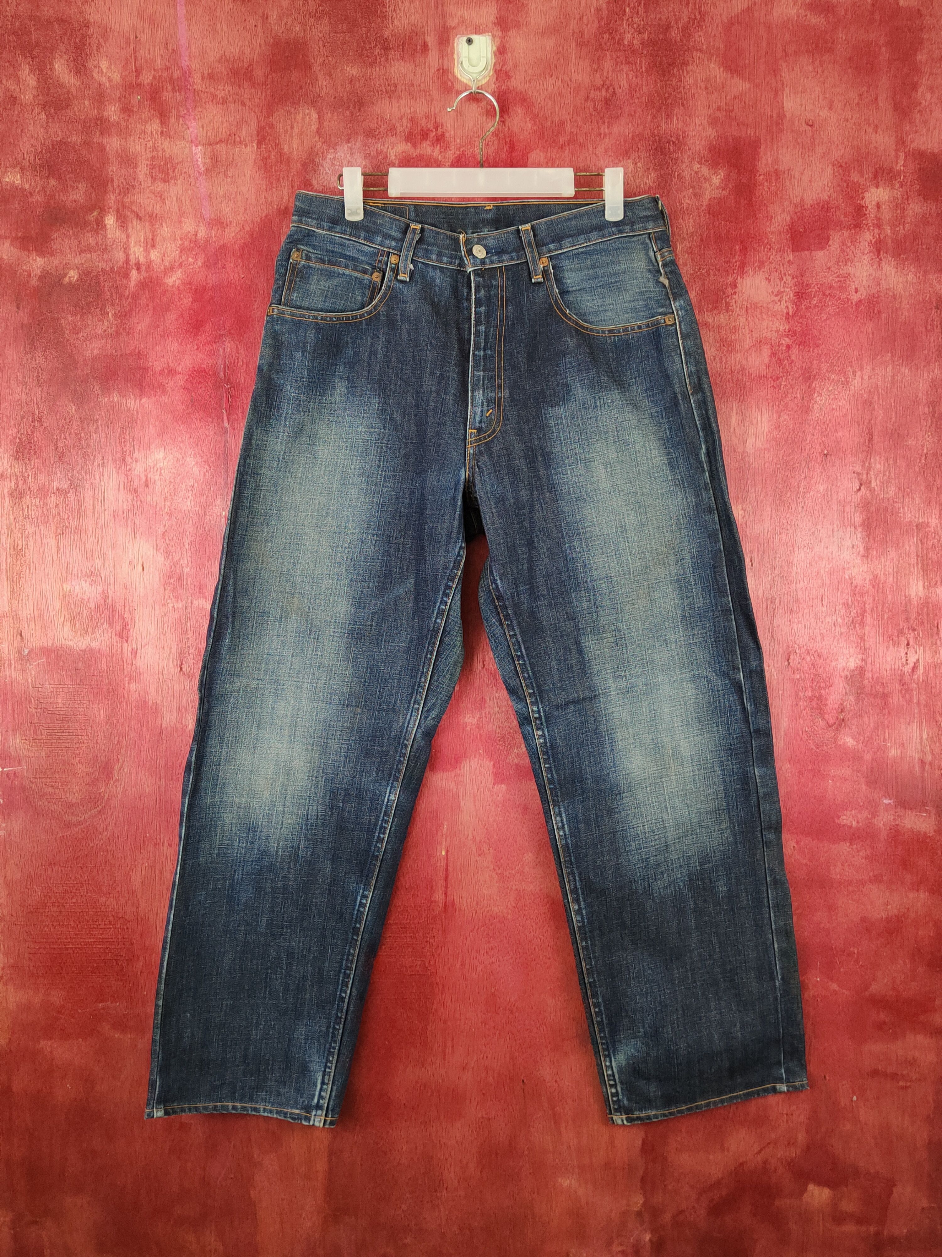 Levi's 569 Levi's vintage Dark Blue Distressed Ripped Jeans #S1828 Size US 31 - 1 Thumbnail