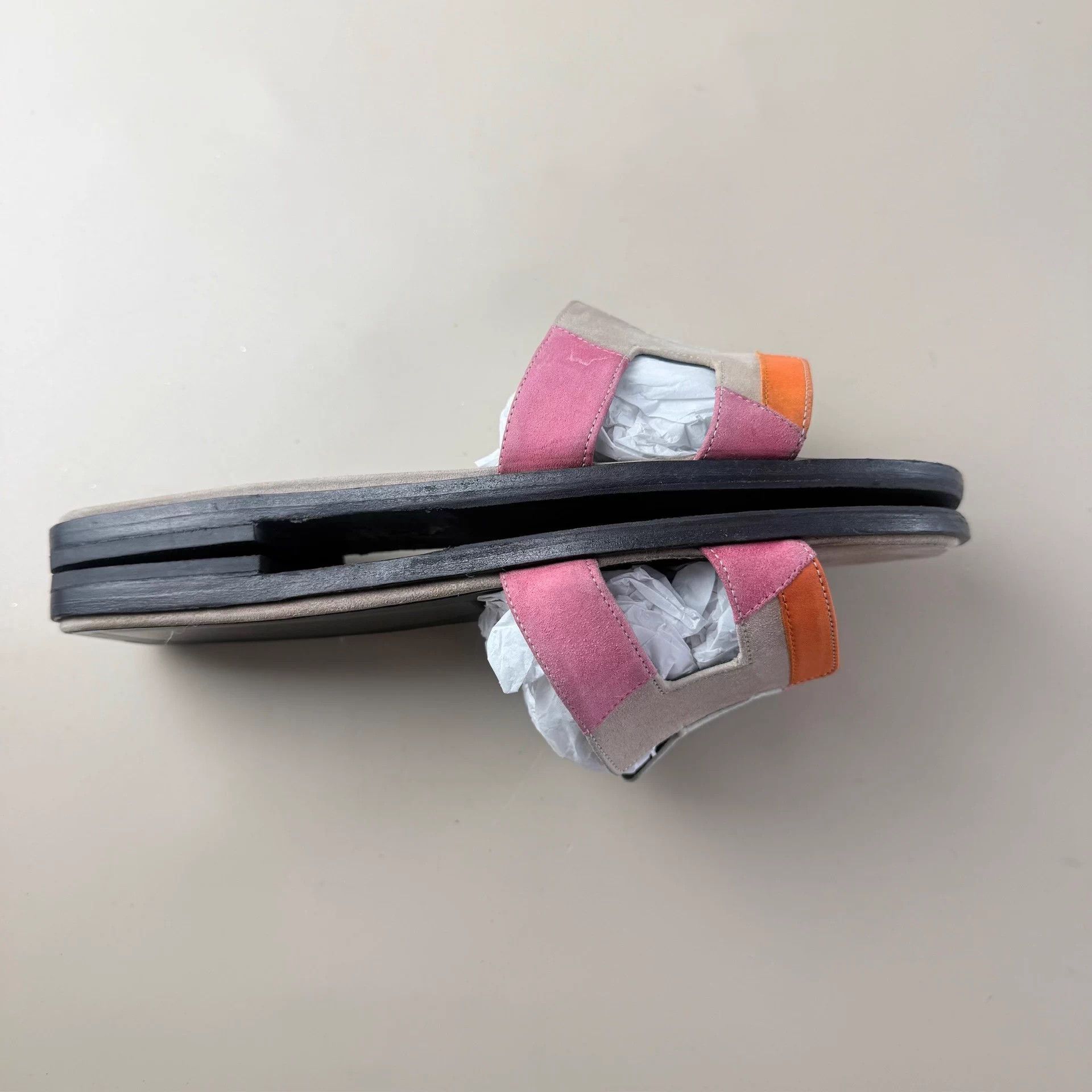 Hermes Hermes geometric colorblock suede H slippers EUR 36.5 Size US 5.5 / IT 35.5 - 5 Thumbnail