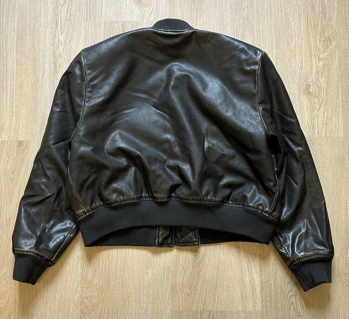 H&M Faux Leather Bomber Jacket Size L / US 10 / IT 46 - 4 Thumbnail
