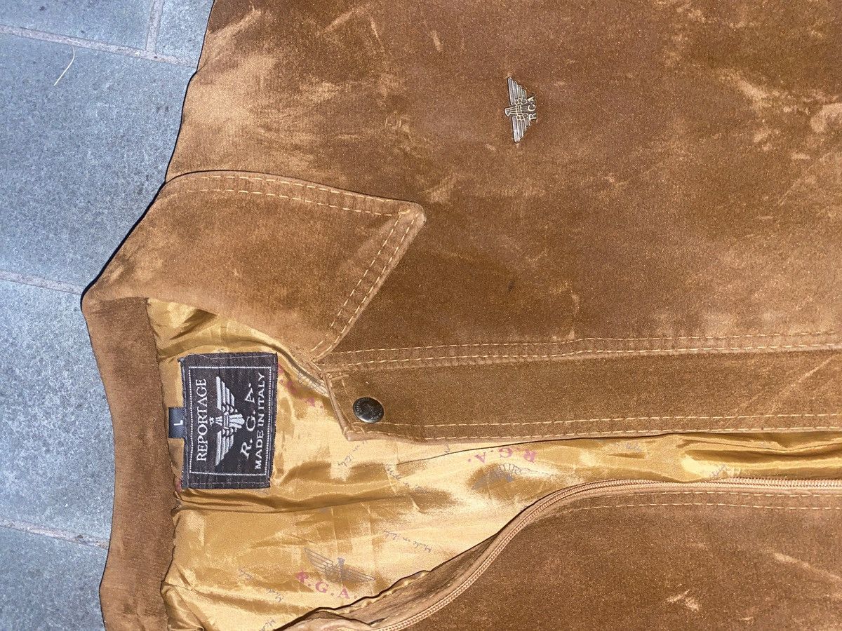 Vintage Brown Italian Reportage Leather Jacket Size US L / EU 52-54 / 3 - 3 Thumbnail