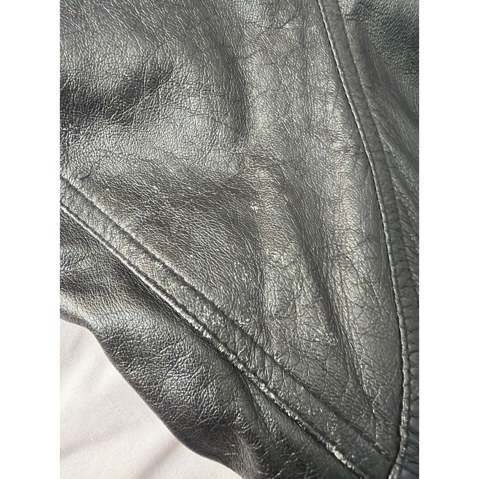 Cedarwood State 0241 Vintage Black Leather Jacket Fur Oklahoma State Seal Size S / US 4 / IT 40 - 11 Thumbnail