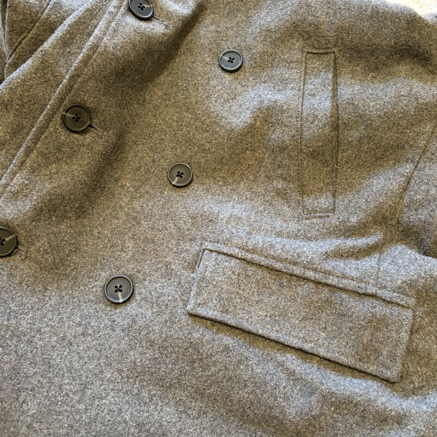 Old Navy Old Navy Pea Coat Mens Large Dark Grey Heather Wool Blend Jacket Size US L / EU 52-54 / 3 - 7 Thumbnail