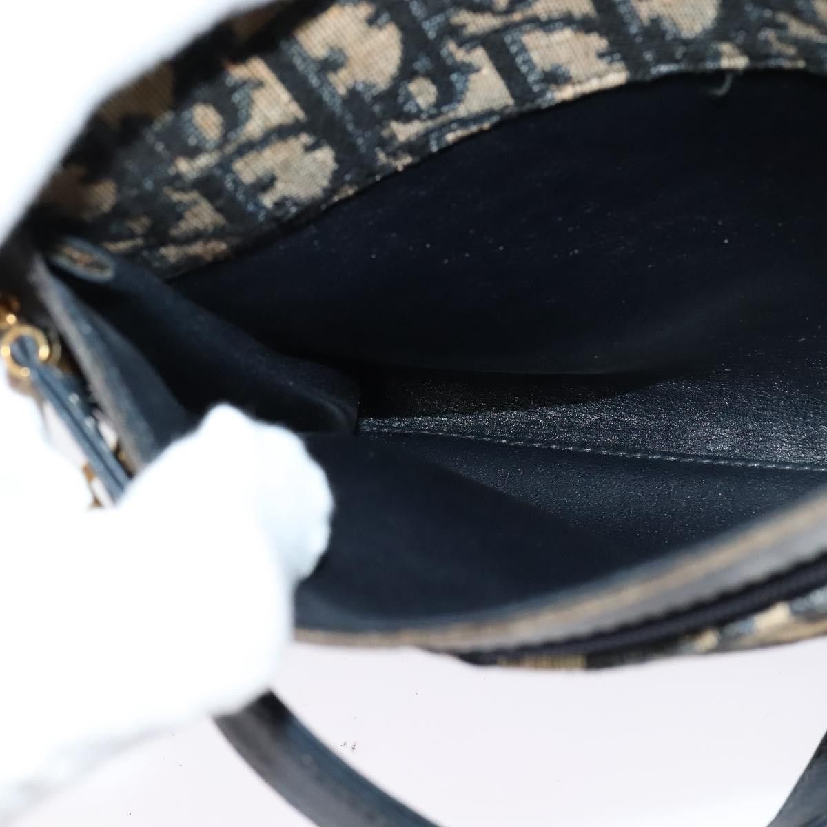 Dior DIOR Trotter Canvas Shoulder Bag Navy Gold Size ONE SIZE - 16 Thumbnail