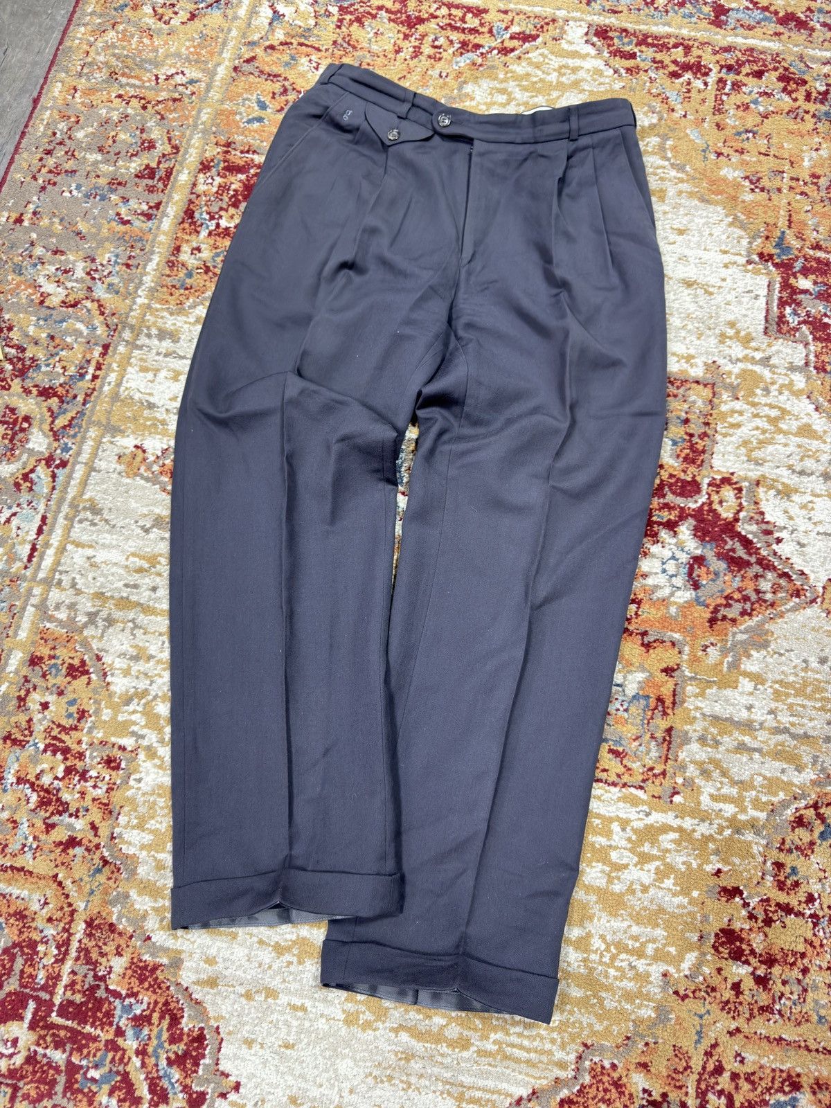 If Six Was Nine 1980s Wool Suit Pants Baggy Trousers Blend Balenciaga Rick Size US 32 / EU 48 - 1 Thumbnail