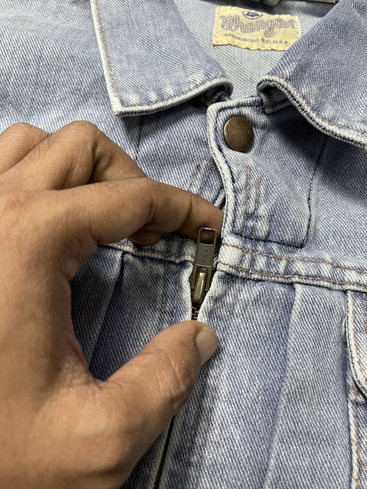 Wrangler 90s WRANGLER BLUE BELL WESTERN DENIM ZIPPER JACKET Size L / US 10 / IT 46 - 9 Thumbnail