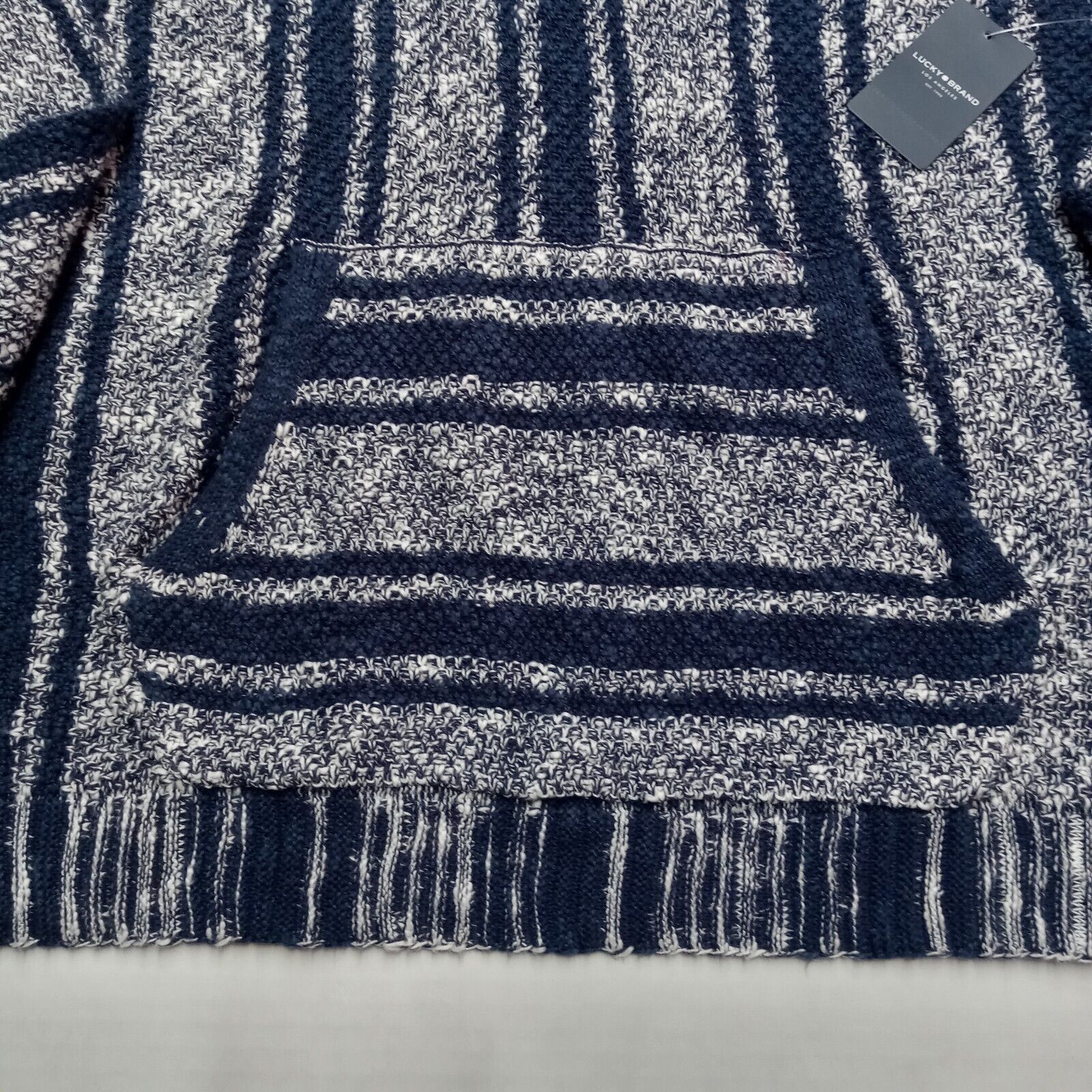 Lucky Brand Lucky Brand Baja Hoodie Men's M Striped Sweater Surfer Blue Size US M / EU 48-50 / 2 - 2 Thumbnail