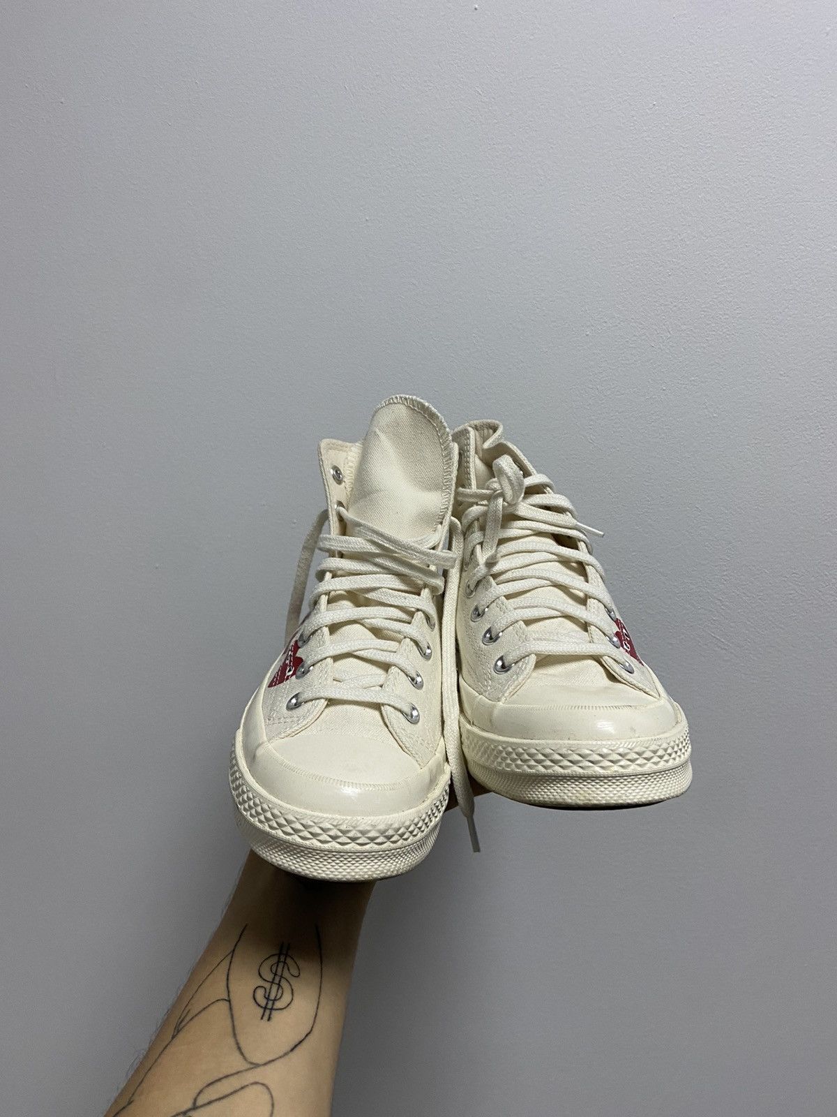 Comme des Garcons PLAY × Converse × Vintage Play Come Des Garcons Converse Unisex Vintage HiTop Sneakers Size US 8.5 / EU 41-42 - 4 Thumbnail