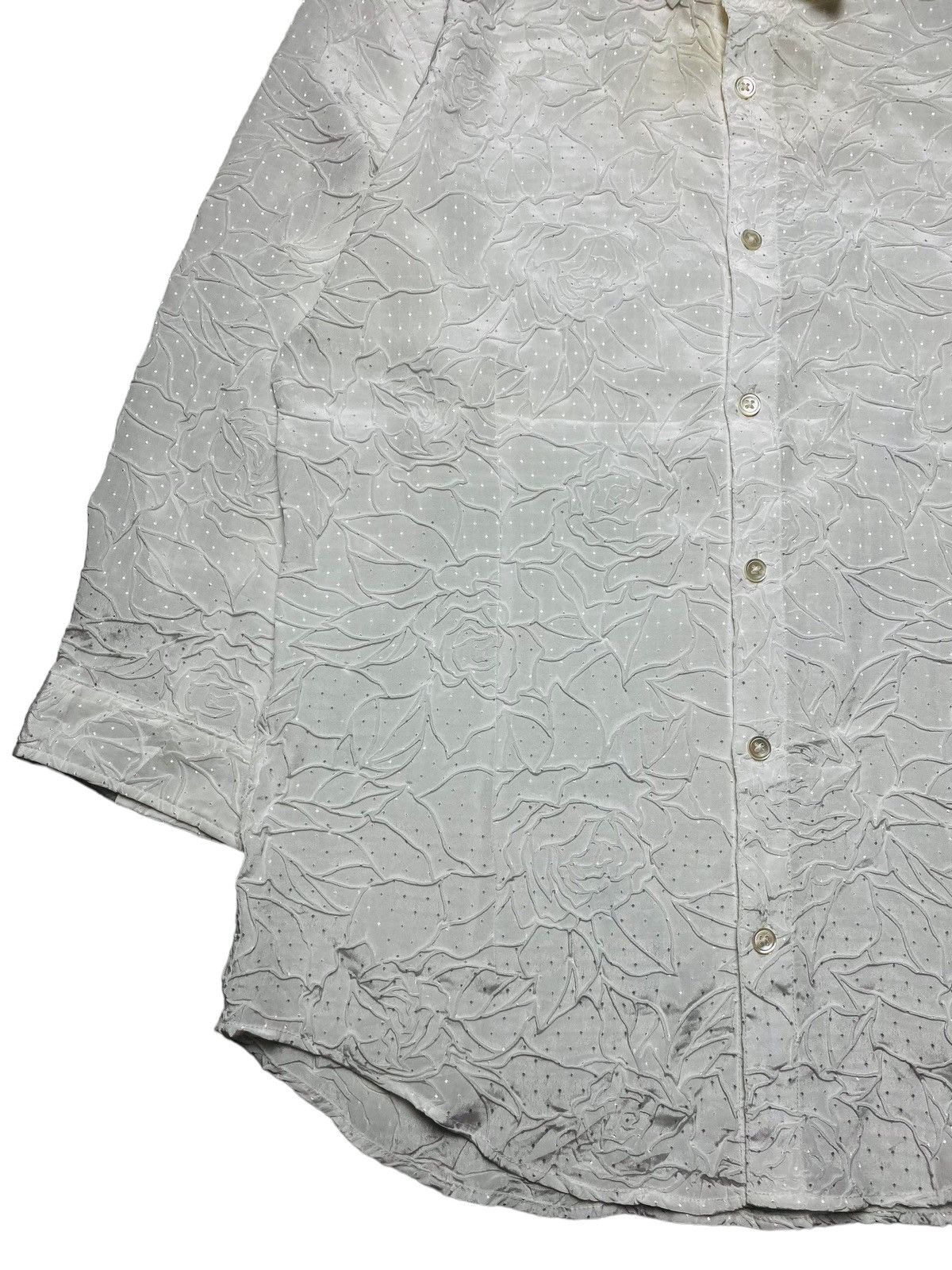 If Six Was Nine 2000s Tornado Mart - Jacquard Rose Pleats Shirt Size US M / EU 48-50 / 2 - 2 Thumbnail