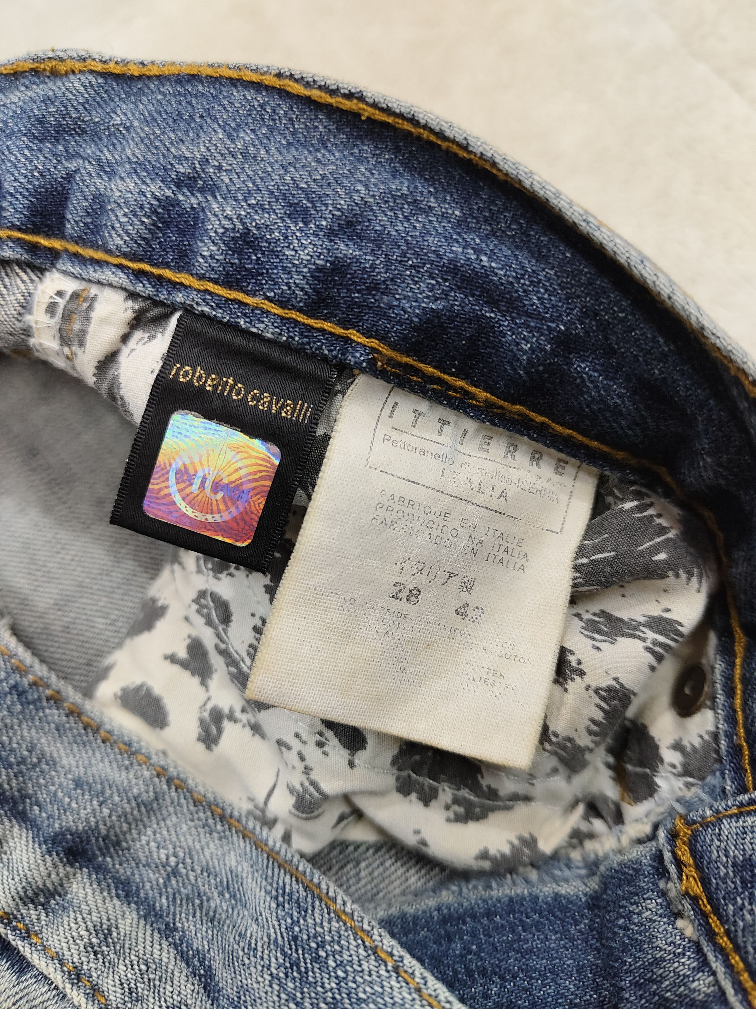 Just Cavalli 90s Just Cavalli❤️‍🔥Tiger Embroidered Y2K Rock Glam Flare Size 29" - 8 Thumbnail