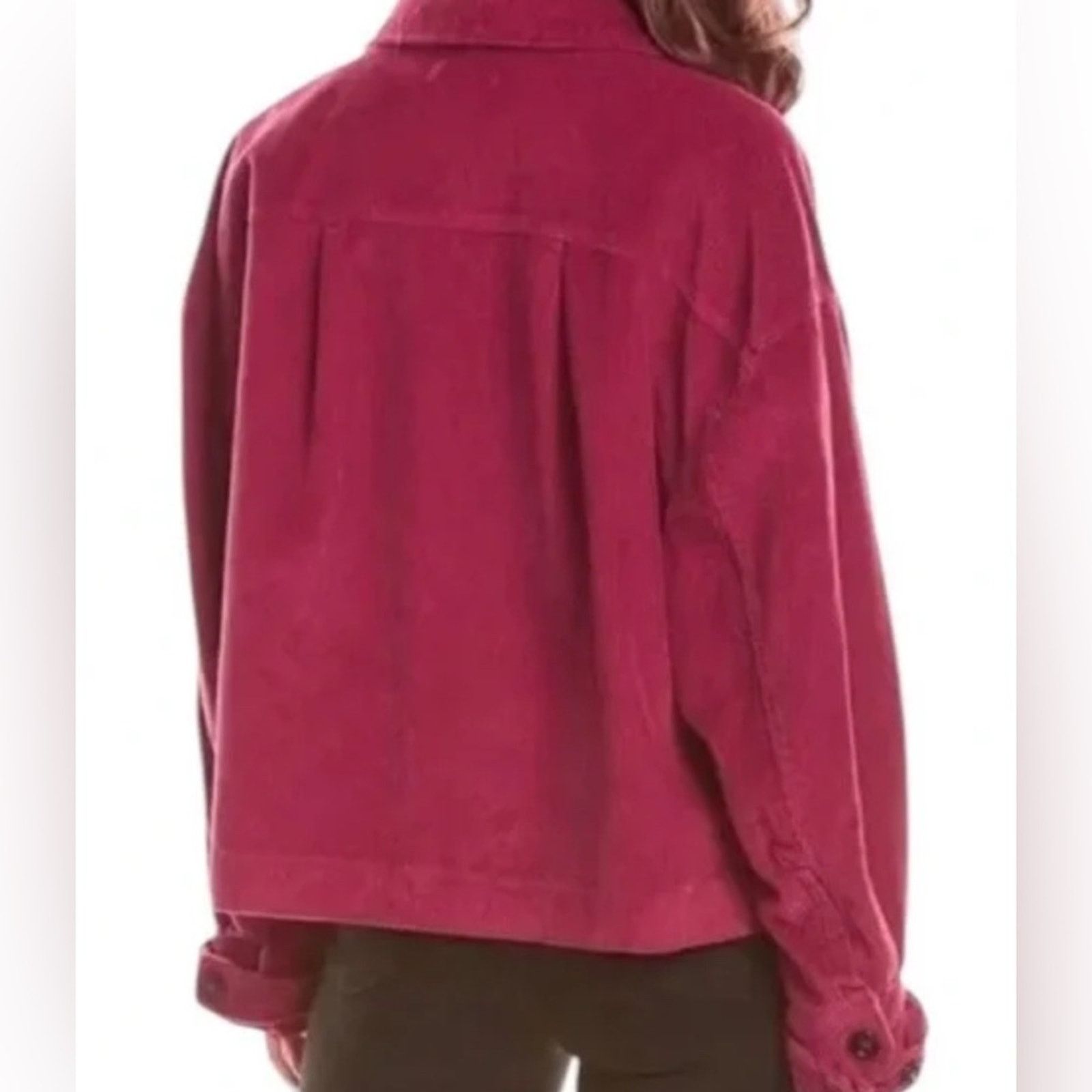 Anthropologie Avec Les Filles Raspberry Corduroy Cropped Jacket Size XL / US 12-14 / IT 48-50 - 10 Thumbnail