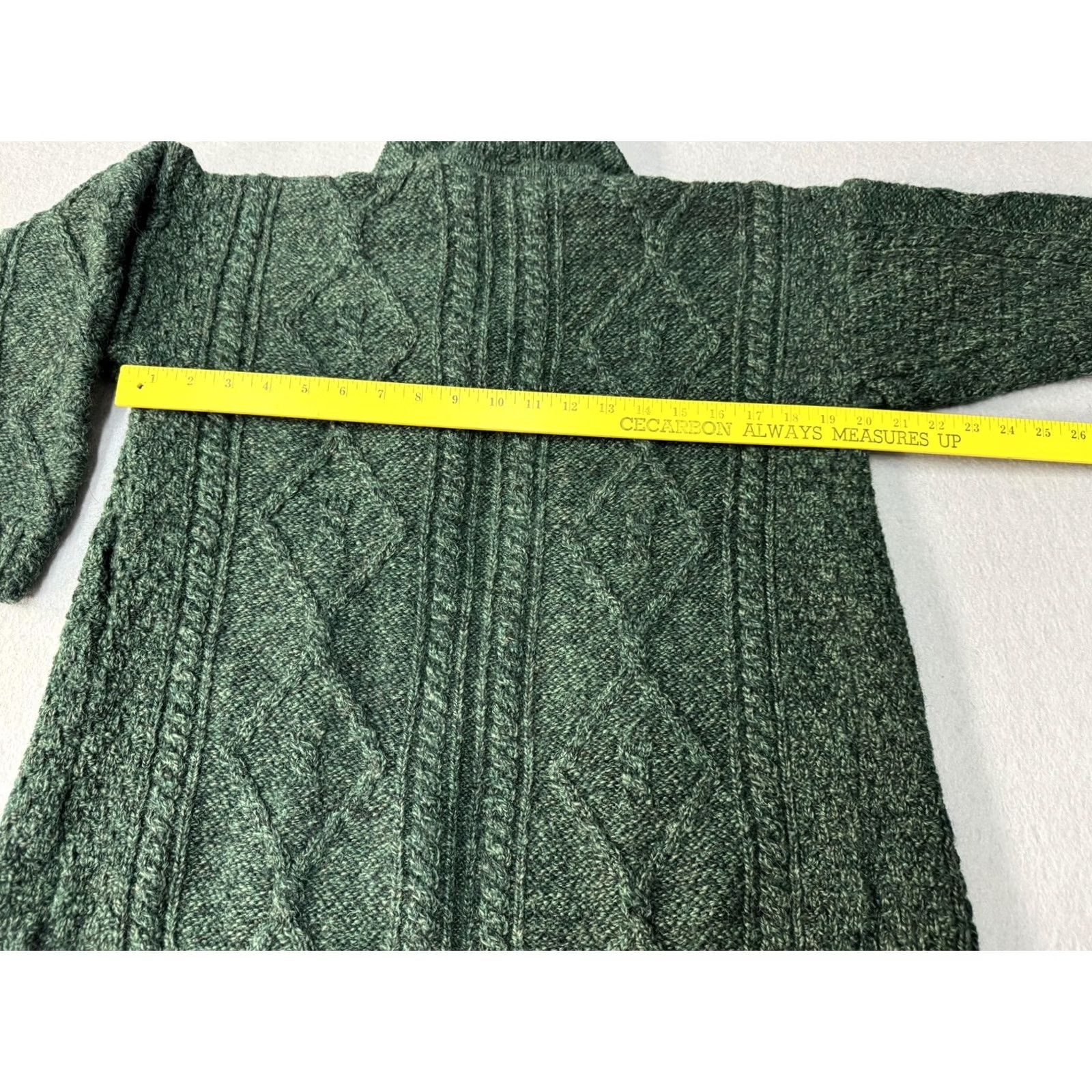 Vintage Carraig Donn Sweater Womens Medium Green Aran Cable Knit Ireland Wool Size M / US 6-8 / IT 42-44 - 7 Thumbnail
