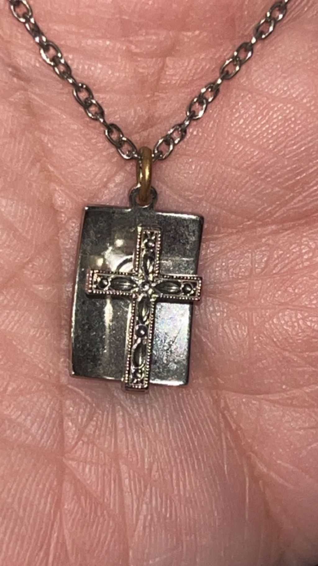 The Unbranded Brand Women's Unbranded Silver Gold Cross Pendant Necklace One Siz Size ONE SIZE - 5 Thumbnail