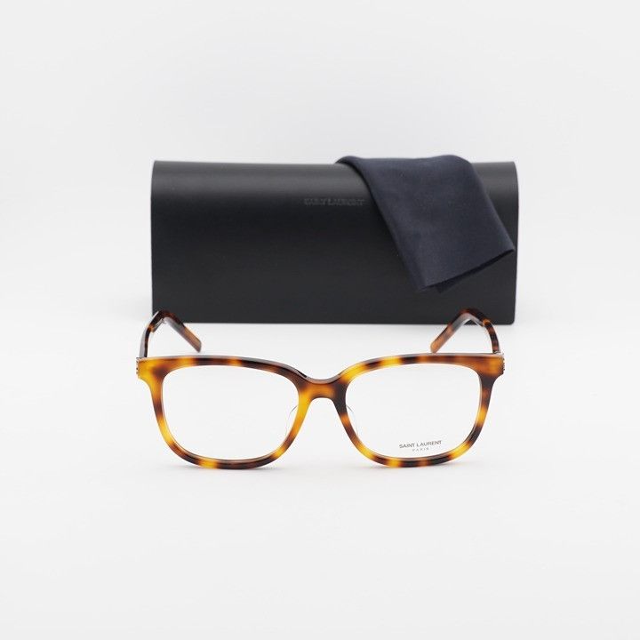 Saint Laurent Paris Saint Laurent SLM110F 005 Eyeglasses Havana 55mm Square Size ONE SIZE - 11 Thumbnail